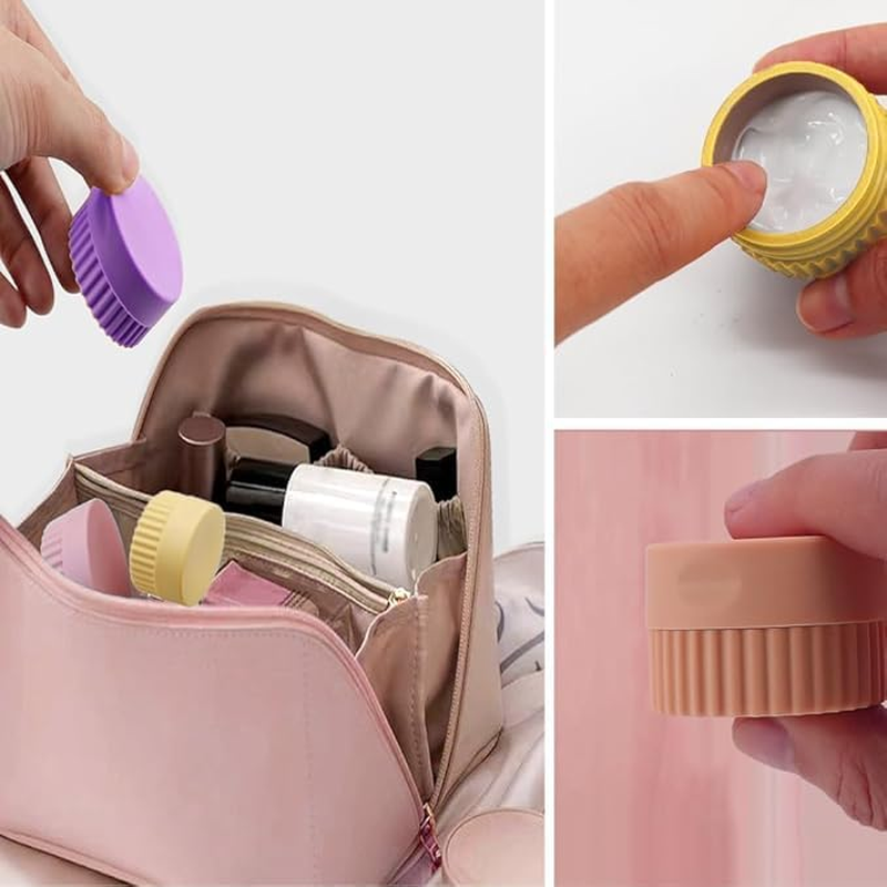 Leak-Proof Travel Containers for Toiletries, Small Silicone Jars with Lid for Cosmetic Face Body Cream Medicines, Lotions, Cream, Slime Samples image number 4