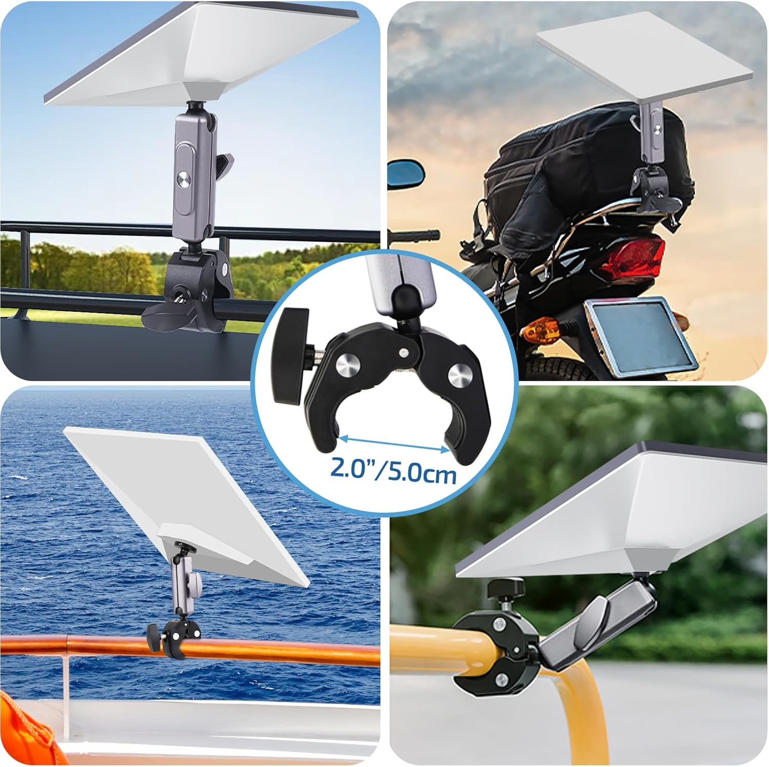 Daboot Starlink Mini Mount - Adjustable Clamp Accessories for Starlink Mini Dish, Fits 2.2&ndash;5CM Poles, Ideal for RV Ladders, Roof Racks, Vans, Boats, Campers, and Outdoor Use image number 5