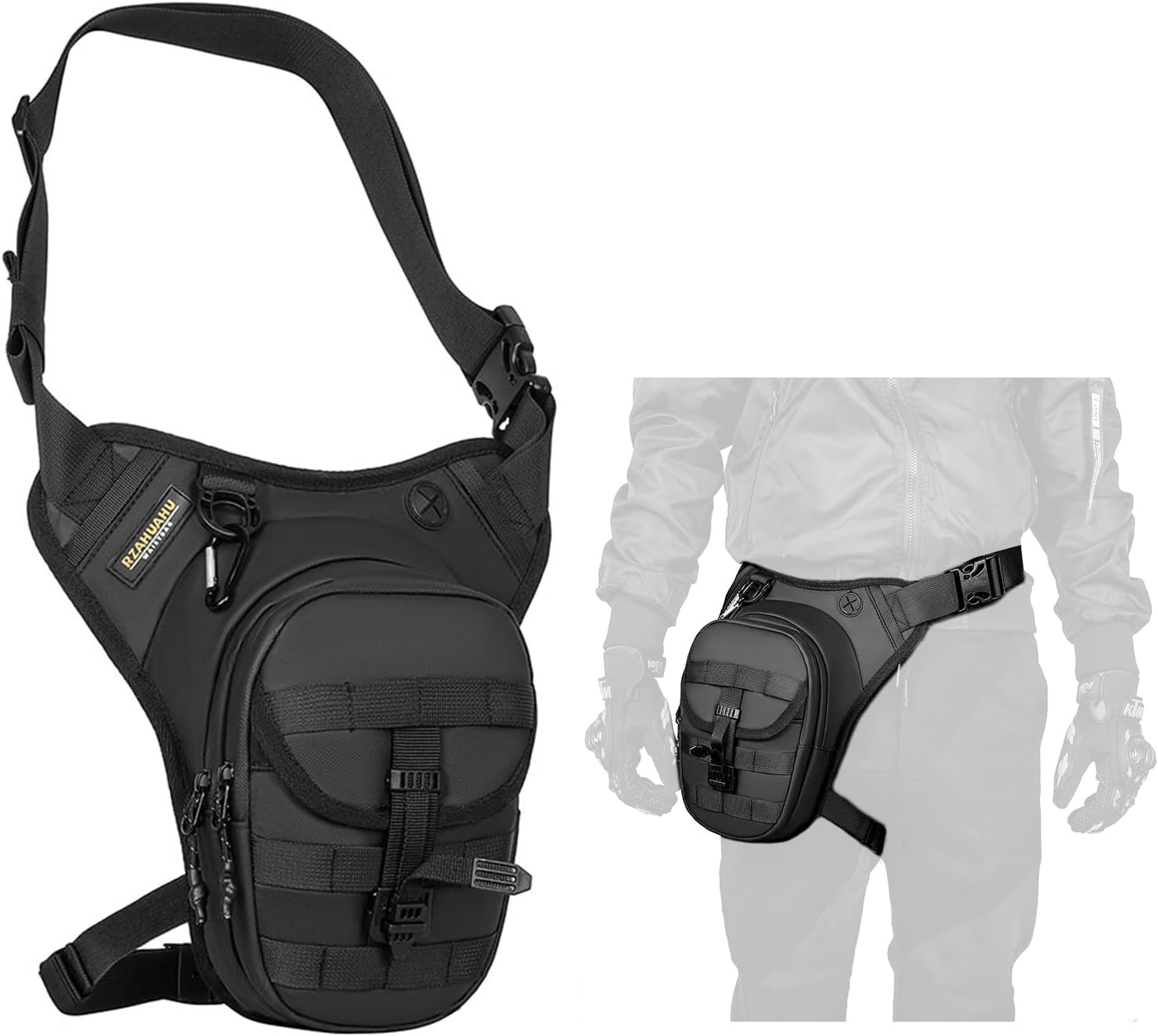 Thigh Bag,Motorcycle Leg Bag Water-Resistant,Drop Leg Bag for Men Women, Multifunctional EVA Drop Leg Pouch,Expandable Storage Pack for Cycling Hiking Climbing Fishing