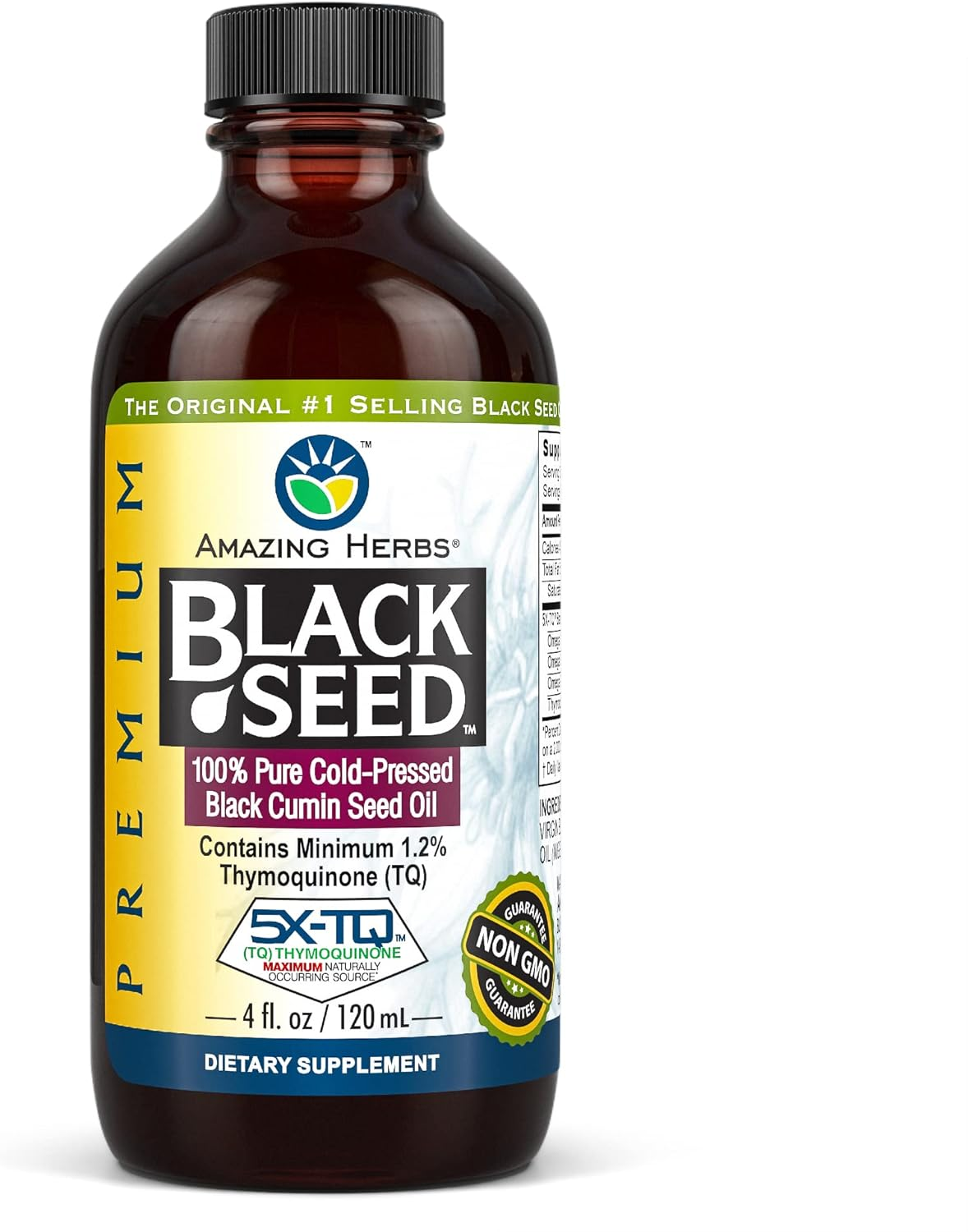 Amazing Herbs Black Seed Cold-Pressed Oil - 4 Ounces image number 1