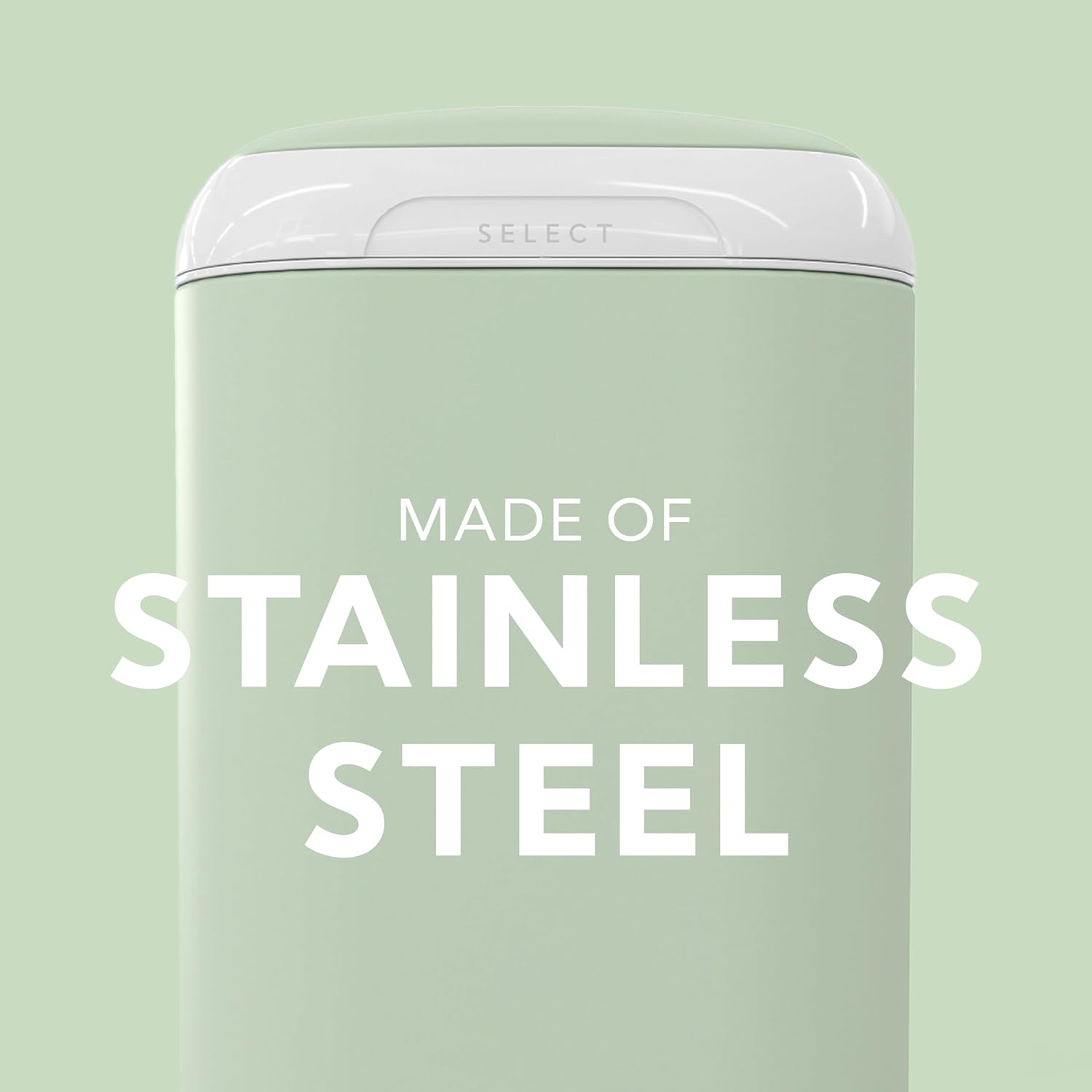 Diaper Genie Select Pail (Green) Is Made of Durable Stainless Steel and Includes 1 Starter Square Refill That Can Hold up to 165 Newborn-Sized Diapers. image number 1