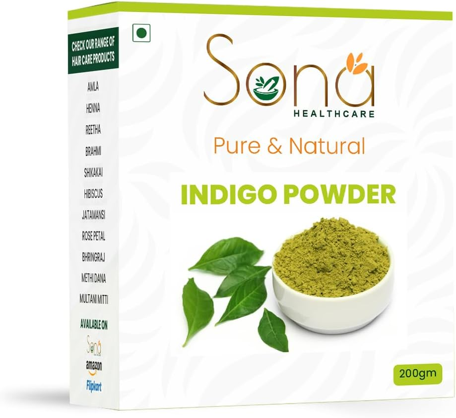 Indigo Leaves Powder for Hair Colour Natural No Added Colour or Preservatives Avuri Akulu Powder Indigofera Tinctoria Powder 200 Grams Green image number 5