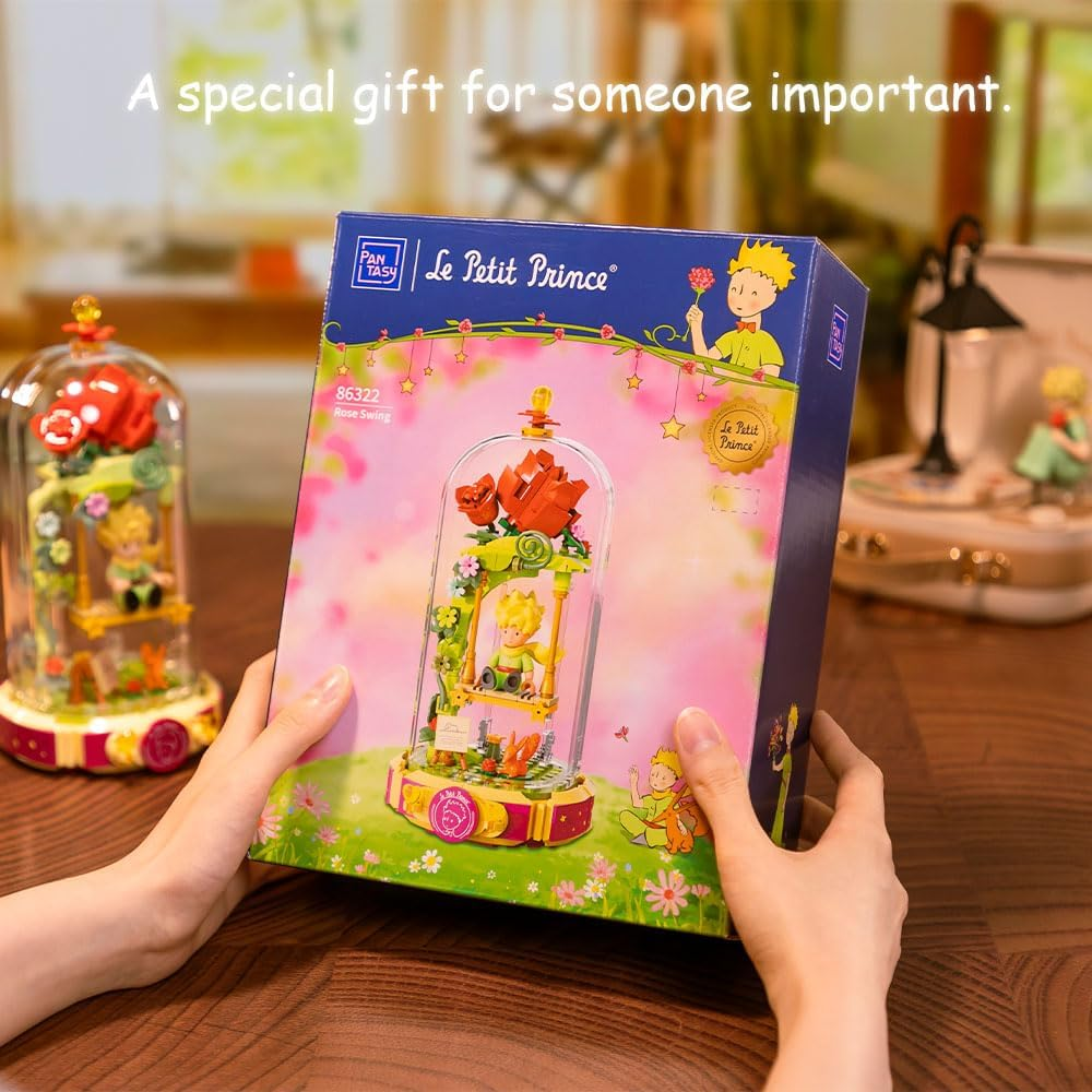 PANTASY the Little Prince Rose Swing Building Blocks Set, Creative Construction Kit for Adults and Teens, Charming Display Model, Ideal Gift for Home or Office Decor, Unique Collectible Toy image number 5