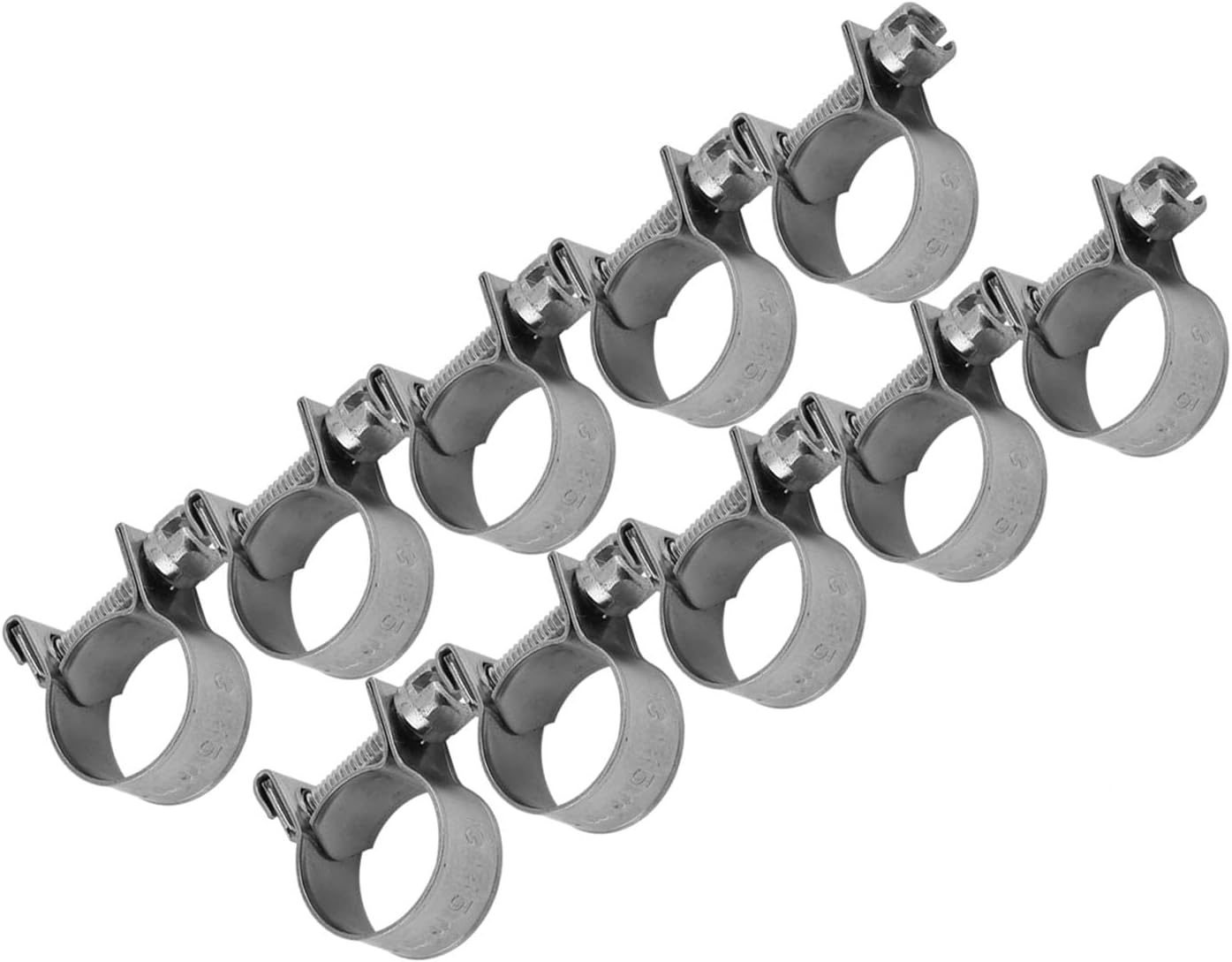 CHICIRIS Pipe Clip, Stainless Steel Mini Fuel Line Hose Clamp Clips Set for Air Water Fuel Hose - 10Pcs 6Mm‑20Mm (13-15Mm) image number 2