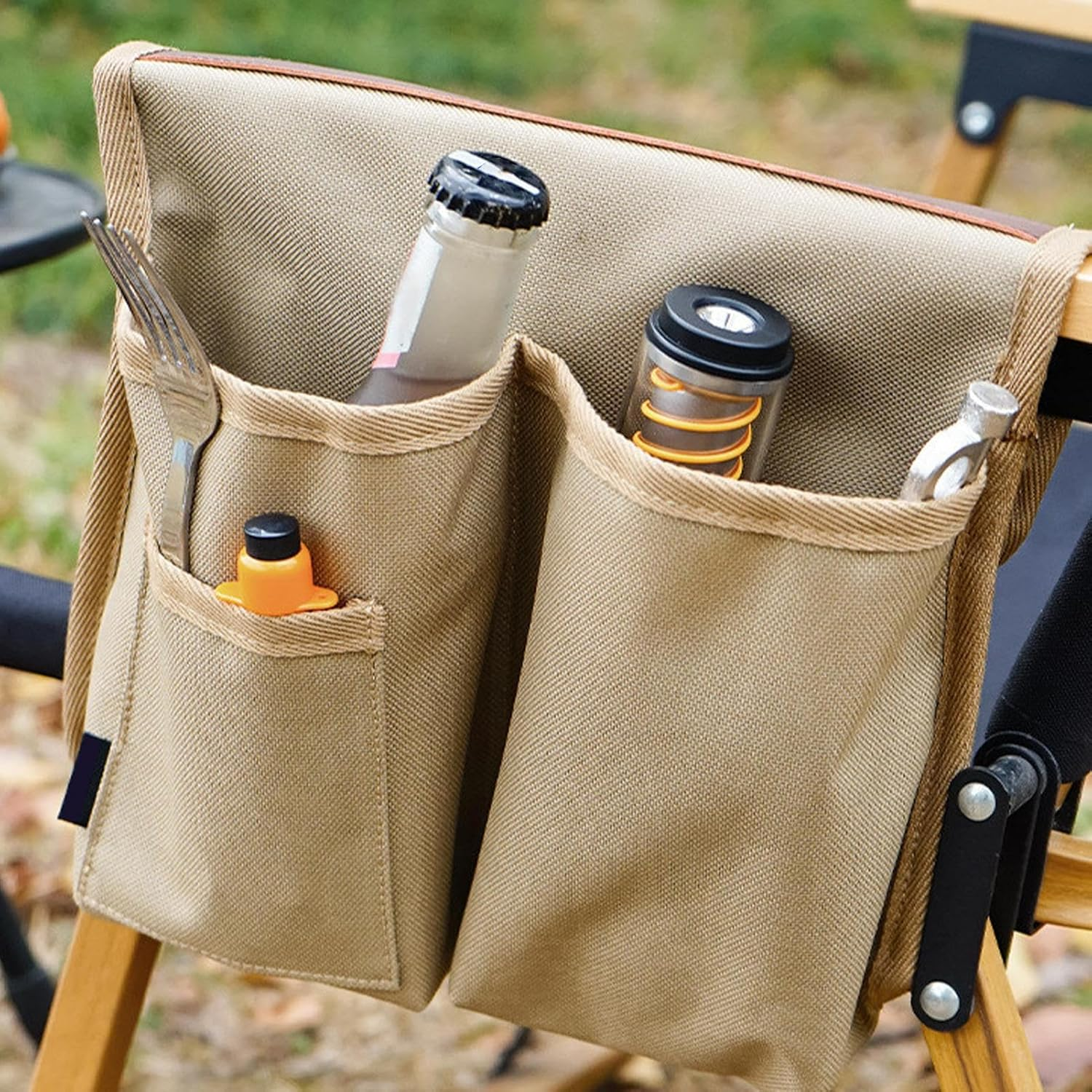 Chair Pockets - Compact Gear Organizer with Side Pouch Attachment, Easy Access Design and Sturdy Build | Utility Solution for Wheelchair Users, Remote Control Storage, Drink Placement, Garden Tools image number 5