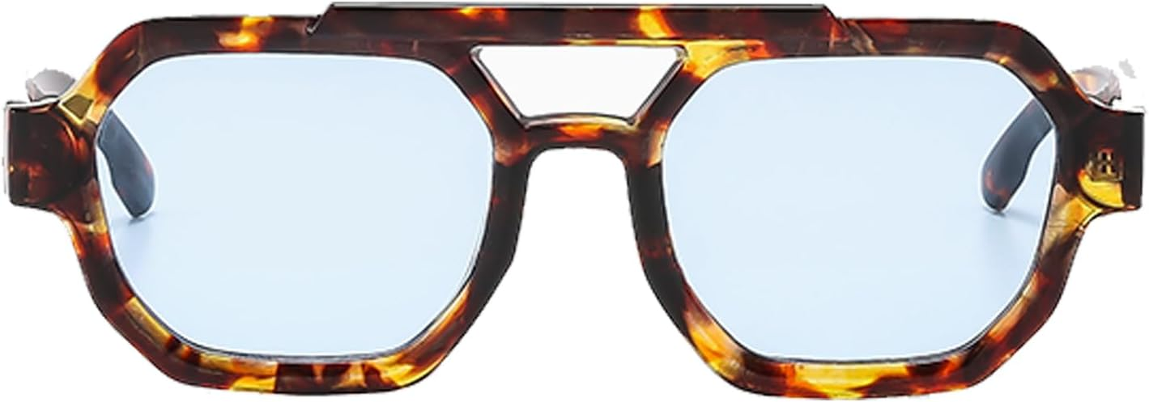 GNOLONG Vintage Double Bridge Pilot Sunglasses - Women Men Retro Hexagonal 70S Eyeglasses Outdoor image number 2