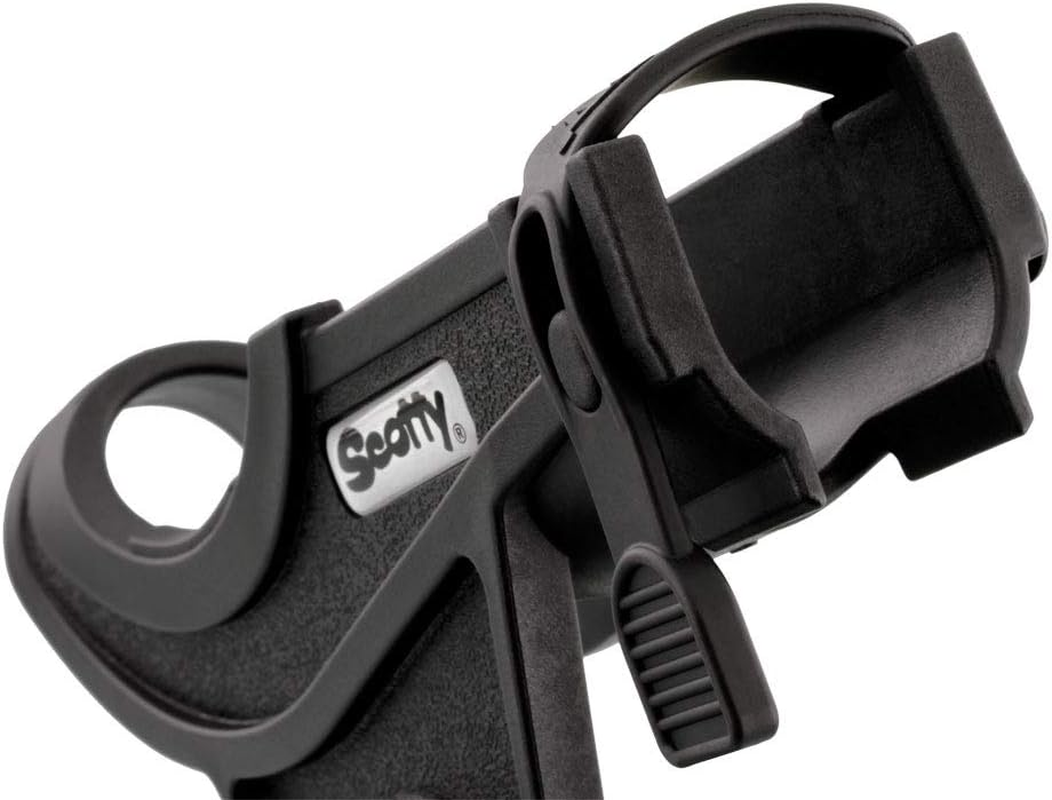 Scotty Baitcaster/Spinning Rod Holder Black with 244 Flush Deck Mount, Small (0281-BK) image number 3
