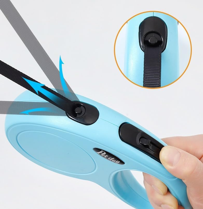 Tape Small 5M Retractasmall Retractable Dog Leash/Lead for Dogs Ble Dog Leash/Lead for Dogs up to 15Kgs/33Lbs (Blue, 5M) image number 2