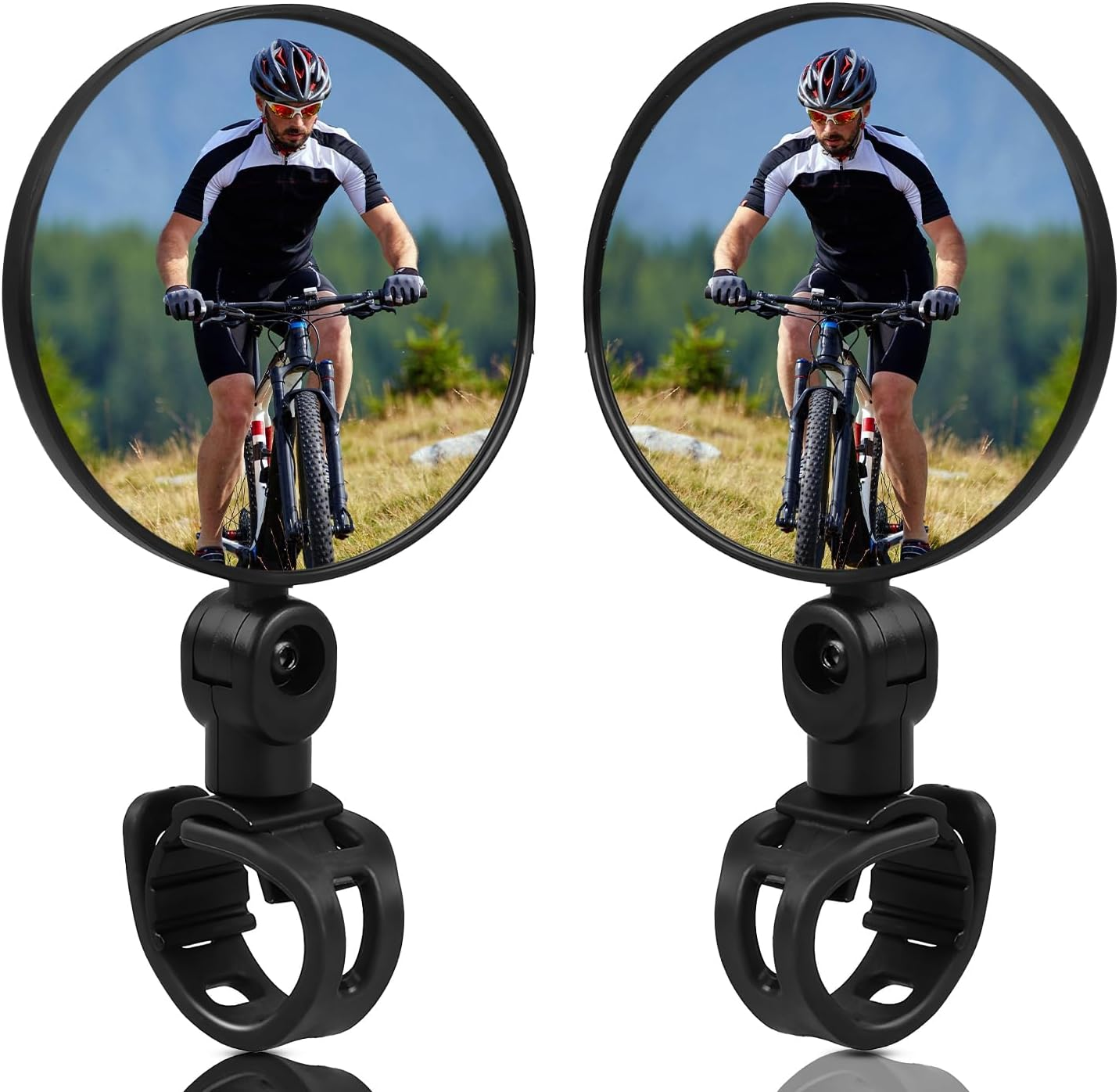 2 Pcs Bike Mirror, Bicycle Rear View Mirror for 15-35 Mm Handlebars, 360&deg; Adjustable Bike Mirrors Convex Mirrors, Cycle Mirrors for Mountain Road Bikes, Electric Bikes, Motorcycle, Easy to In image number 5
