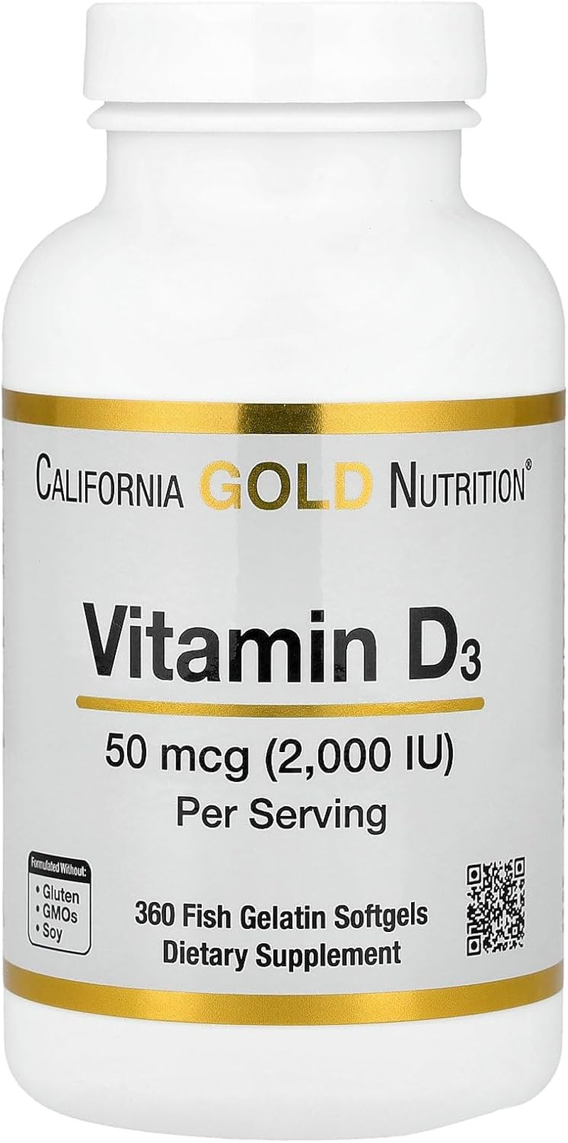 California Gold Nutrition Vitamin D3, 50 Mcg (2,000 IU), 360 Fish Gelatin Softgels image number 5