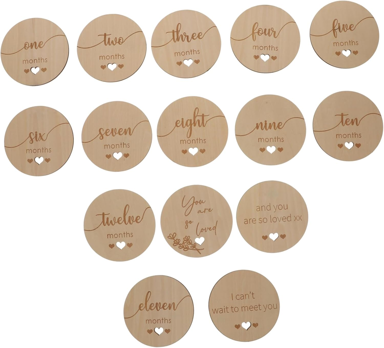 1Set Growth Cards Natural Cardstock Monthly Commemorative Photo Props for Memory Capture and Shower Announcements image number 5