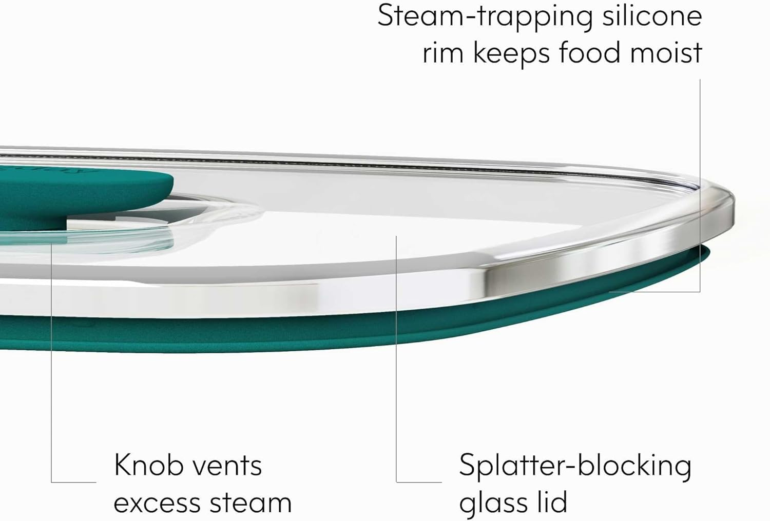 Anyday Microwave Cookware Set 2-Piece, Glass, Microwave Safe, Steamer & Rice Cooker, Silicone & Stainless Steel, Blueberry image number 2