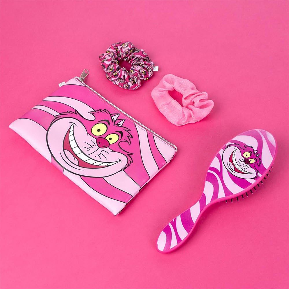 Disney Alice in Wonderland Beauty Gift Set for Girls - Includes Glamorous Toiletry Bag, Gentle Hair Brush, and Stylish Hair Scrunchies