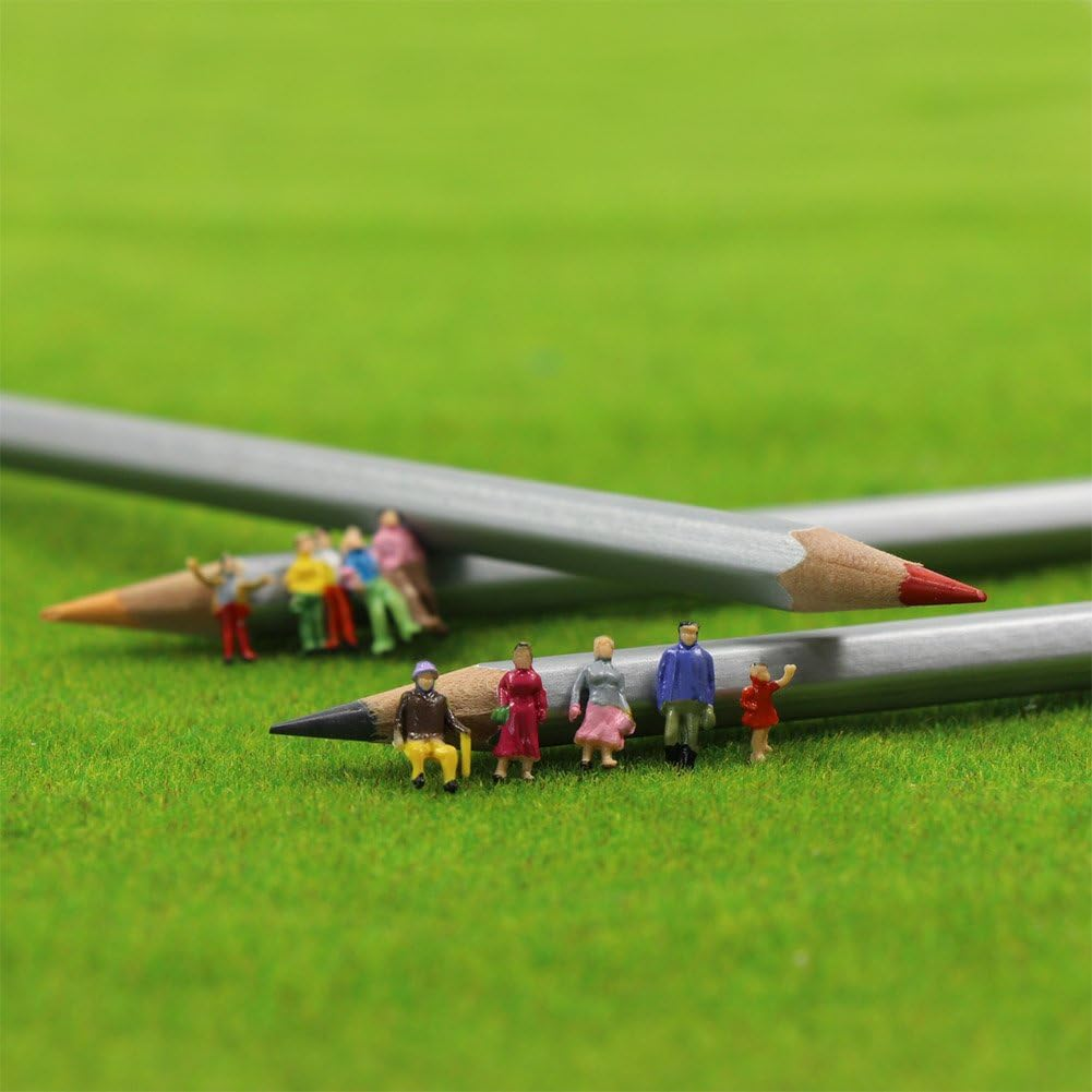 P150W 100Pcs 1:150 Painted Figures N Scale Standing People Assorted Poses Model Trains image number 3