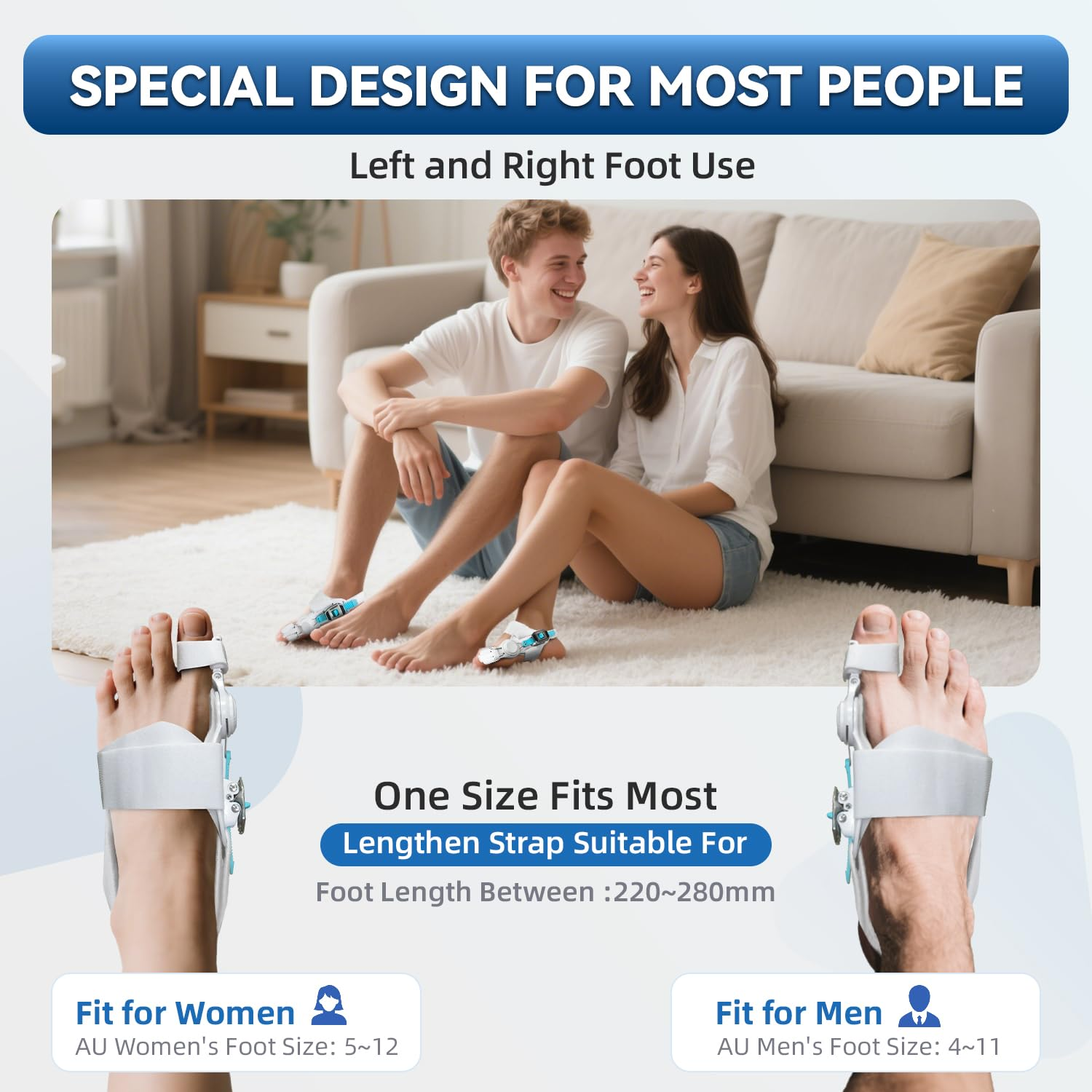 Bunion Corrector for Women and Men, Adjustable Bunion Corrector for Relief, Orthopedic Big Toe Straightener with Silicone Pad, Bunion Splint Suitable for Left and Right Feet Hallux Valgus Correction (2PCS) image number 3