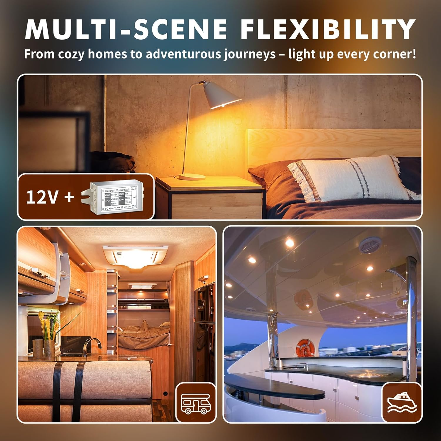 Doright 3-Pack 12V LED ST64 E27 Edison Screw Bulbs, 4W Low Voltage, Warm White 2700K, 400 Lumens, Energy Efficient, Touch Control, Outdoor Use image number 3