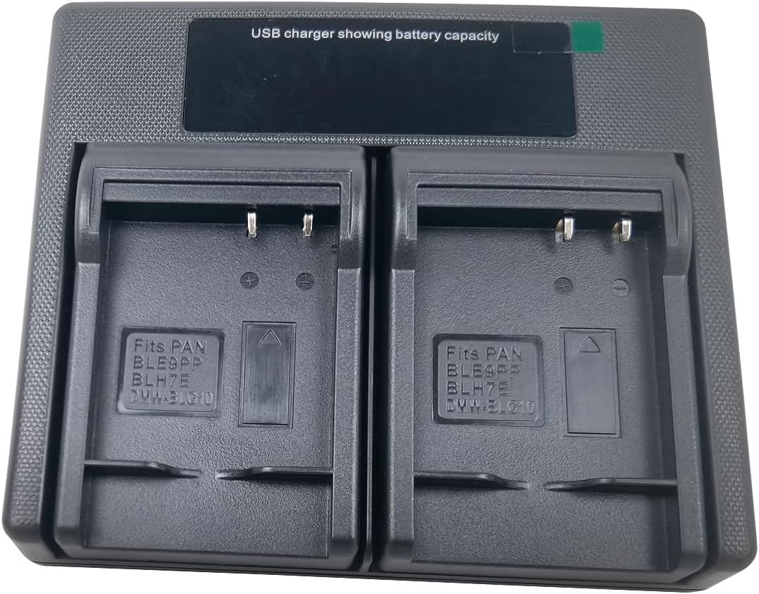 USB Dual Battery Charger for Panasonic DMW-BLE9E DMW-BLE9PP DMW-BLE9 DMW-BLG10E DMW-BLG10 DMW-BLH7E Lumix DMC-LX100 DC-TZ100 DC-TZ90 DMC-GX7 DMC-GX85 DMC-GF3 DMC-GF5 DMC-GF6 Camera image number 5