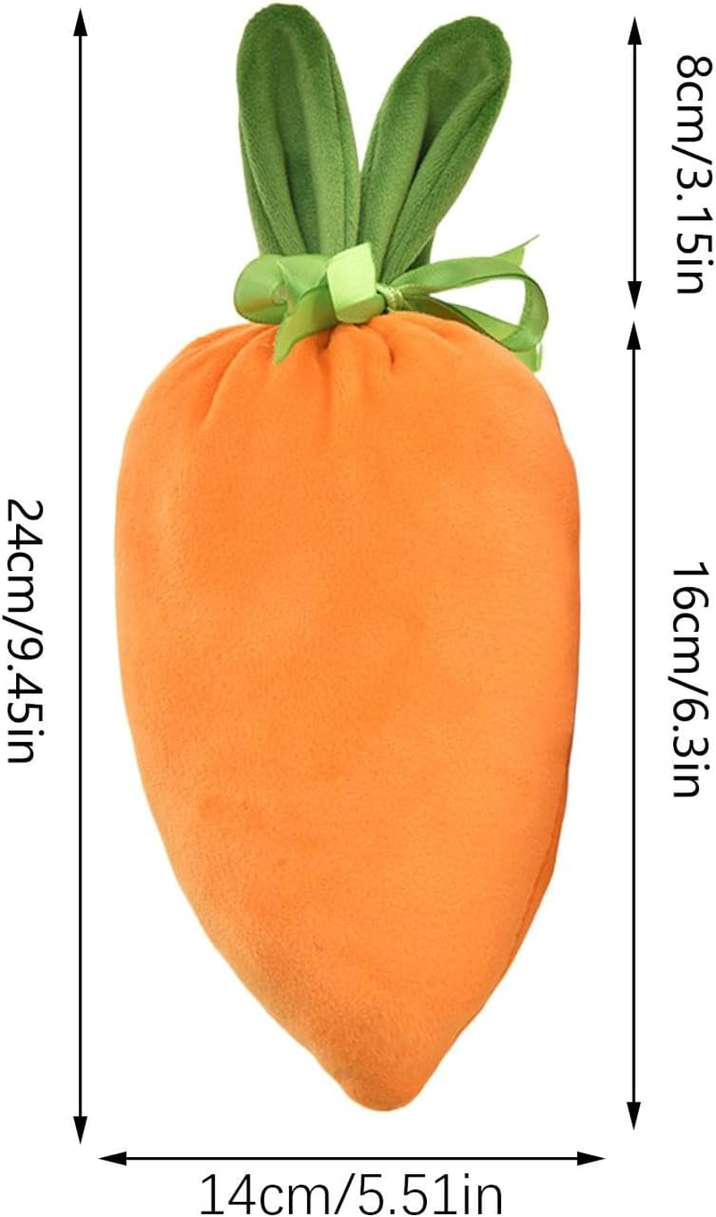 Easter Candy Treat Bags, Velvet Rabbit Ear Bags, Carrot Gift Bags for Spring, Easter Basket Stuffers Bags, Carrot Candy Bags 14X20Cm/5.51X7.87 Inches for Party, Holiday Treat Storage Bags image number 4