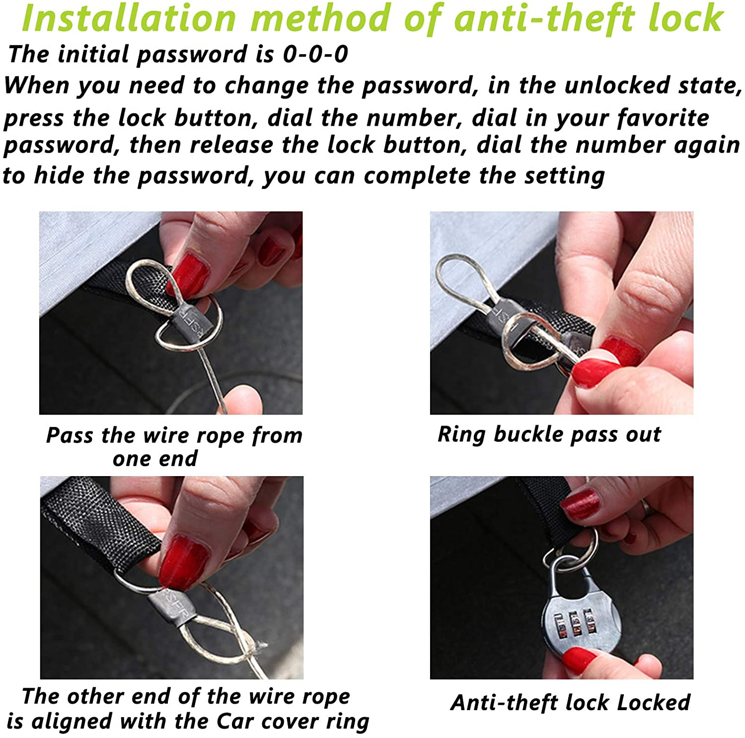 YIXIN Waterproof 210T Car Covers for 2004-2024 Audi A6/S6，Fit 100% Waterproof with Windproof Strap & Single Door Zipper (For 2004-2024 Audi A6/S6) - Audi A5 image number 7