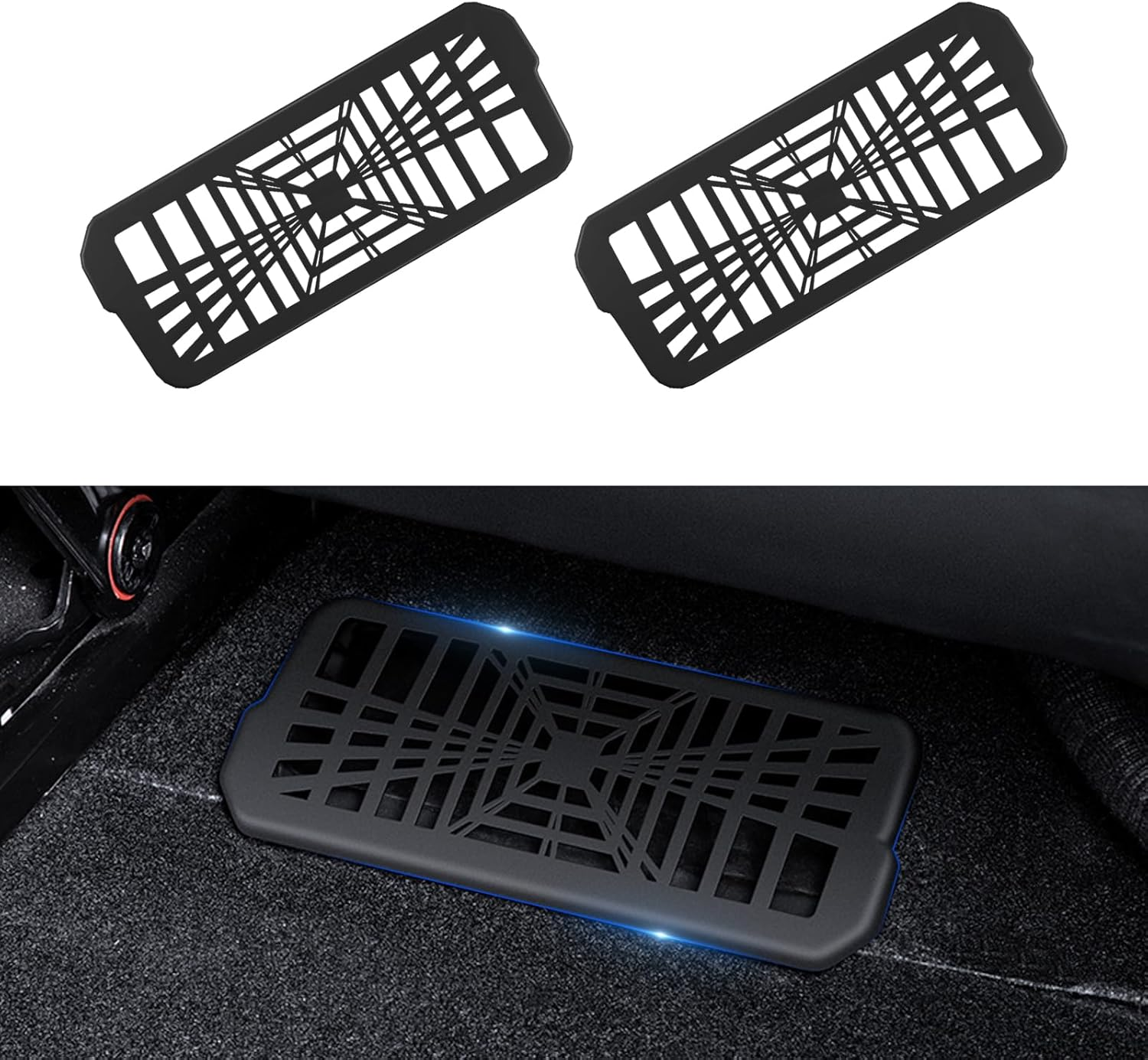 For Tesla Model 3 2017-2023 under Seat Air Vent Cover Backseat Air Conditioning Outlet Vent Deflector Grille Protector Snap-In Installation Intake Grid Model 3 Accessories