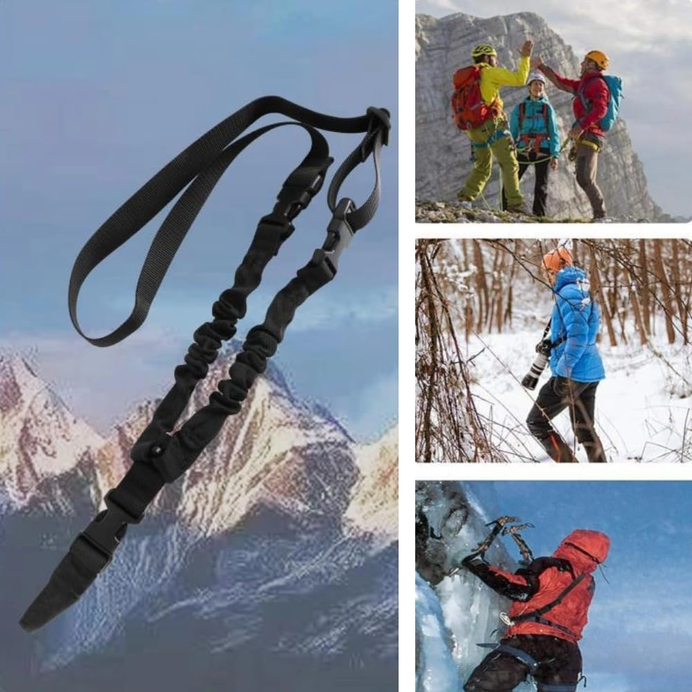 Poemtian Single Point Sling, Slant Shoulder Nylon Quick Release Mountaineering Rope, Multiple Use Tools, with Shoulder Pad and Metal Hook, Adjustable Length Outdoor Sports