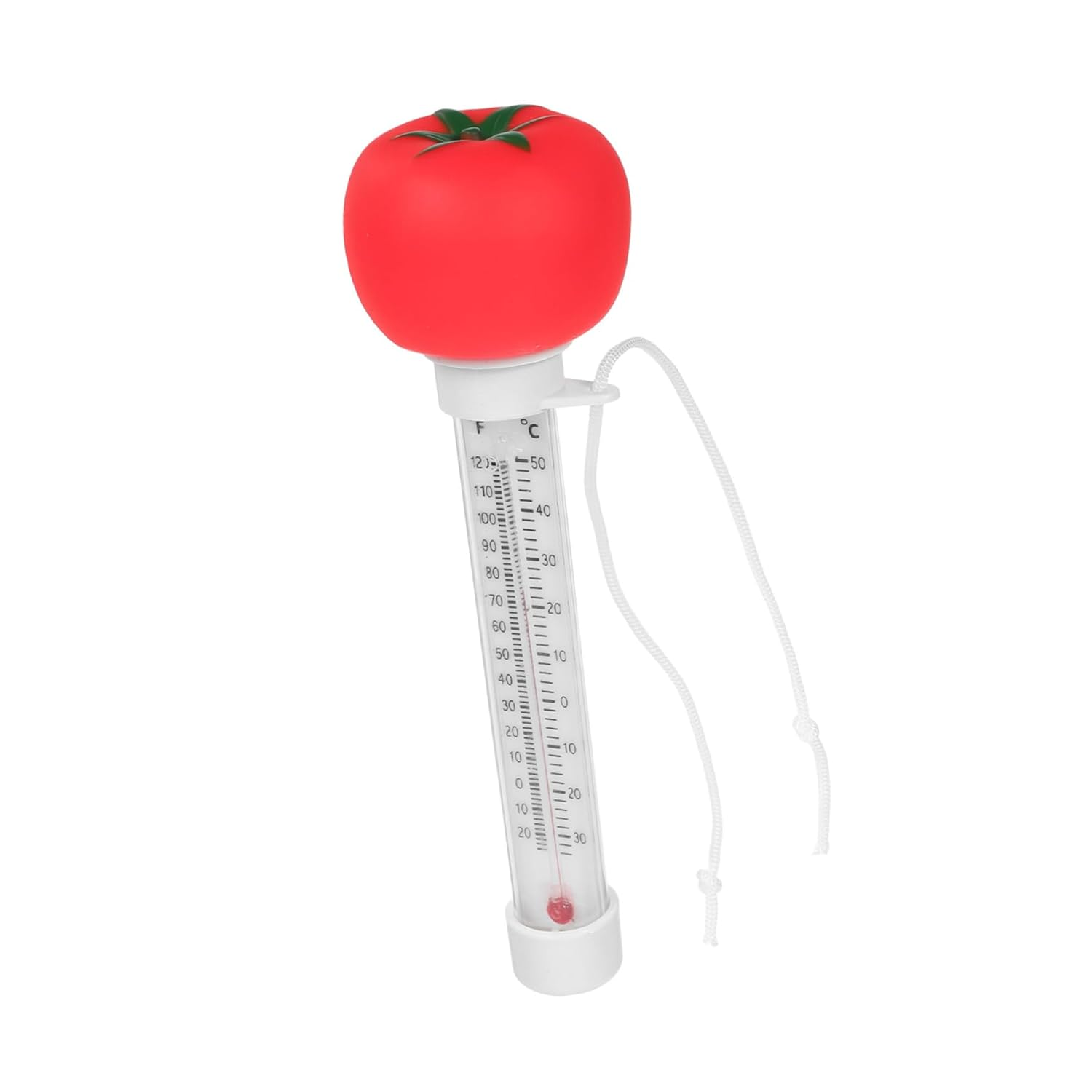 TEHAUX Floating Pool Thermometer Large Read Display Accurate Sensor for Swimming Pools Hot Tubs Baths Cartoon Tomato Design
