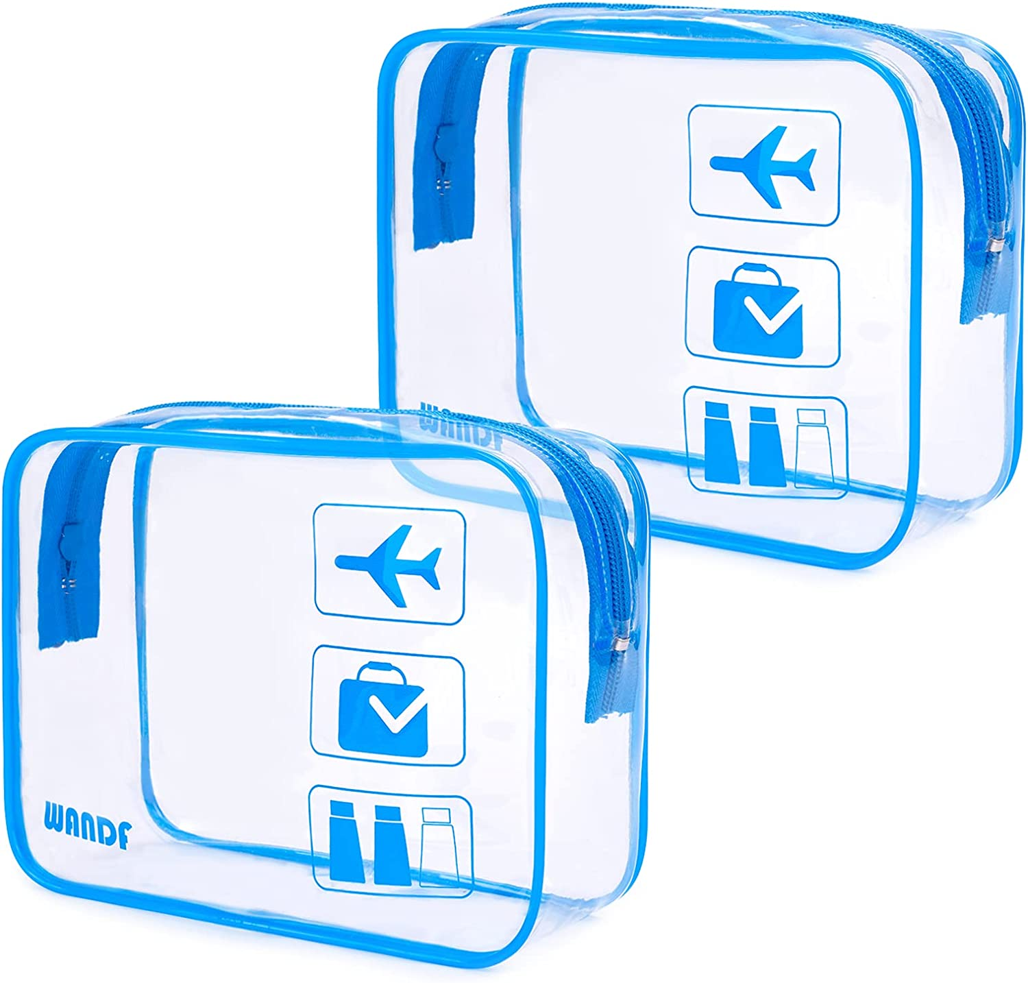 Clear Travel Toiletry Bags with Zippers Portable Waterproof Travel Accessories Quart Size Toiletries Cosmetic Pouch Makeup Bags for Men and Women (2 Pcs Pink)