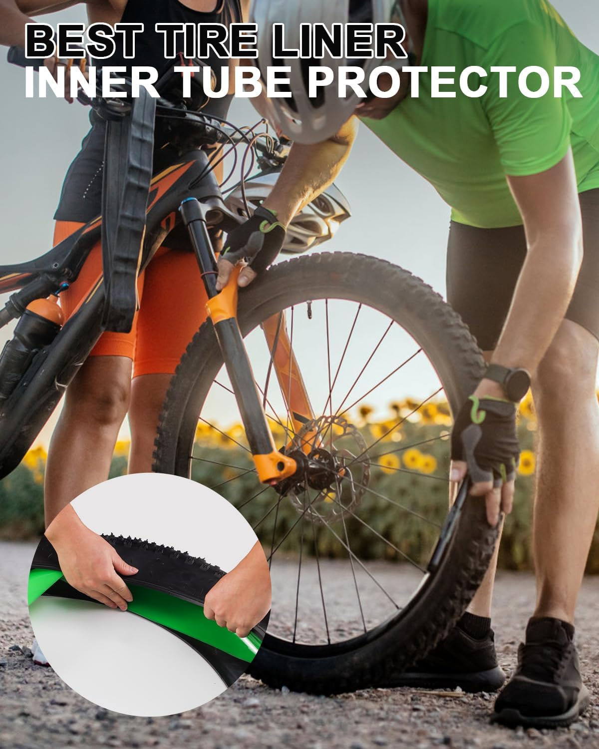 Fat Bike Tire Liner, Bicycle Tube Flat Protector Compatible with 20"/24"/26"/27.5/29" image number 5
