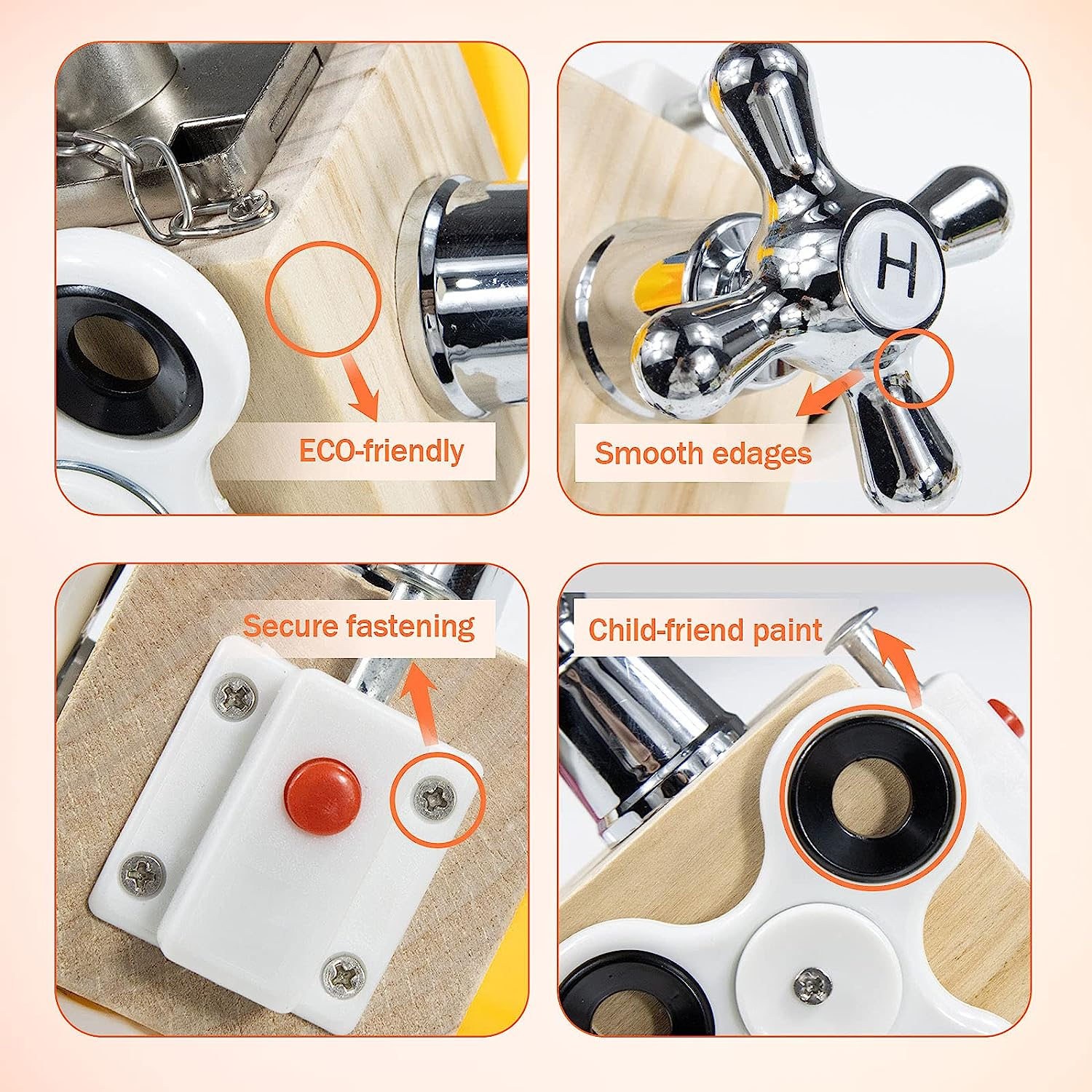 ROOCHKD Busy Cube Wooden Activity Cube Montessori Board Travel Toys for Kids Hands-On Ability Training Basic Life Skills Learning for Toddlers (TG36 Busy Cube) image number 6