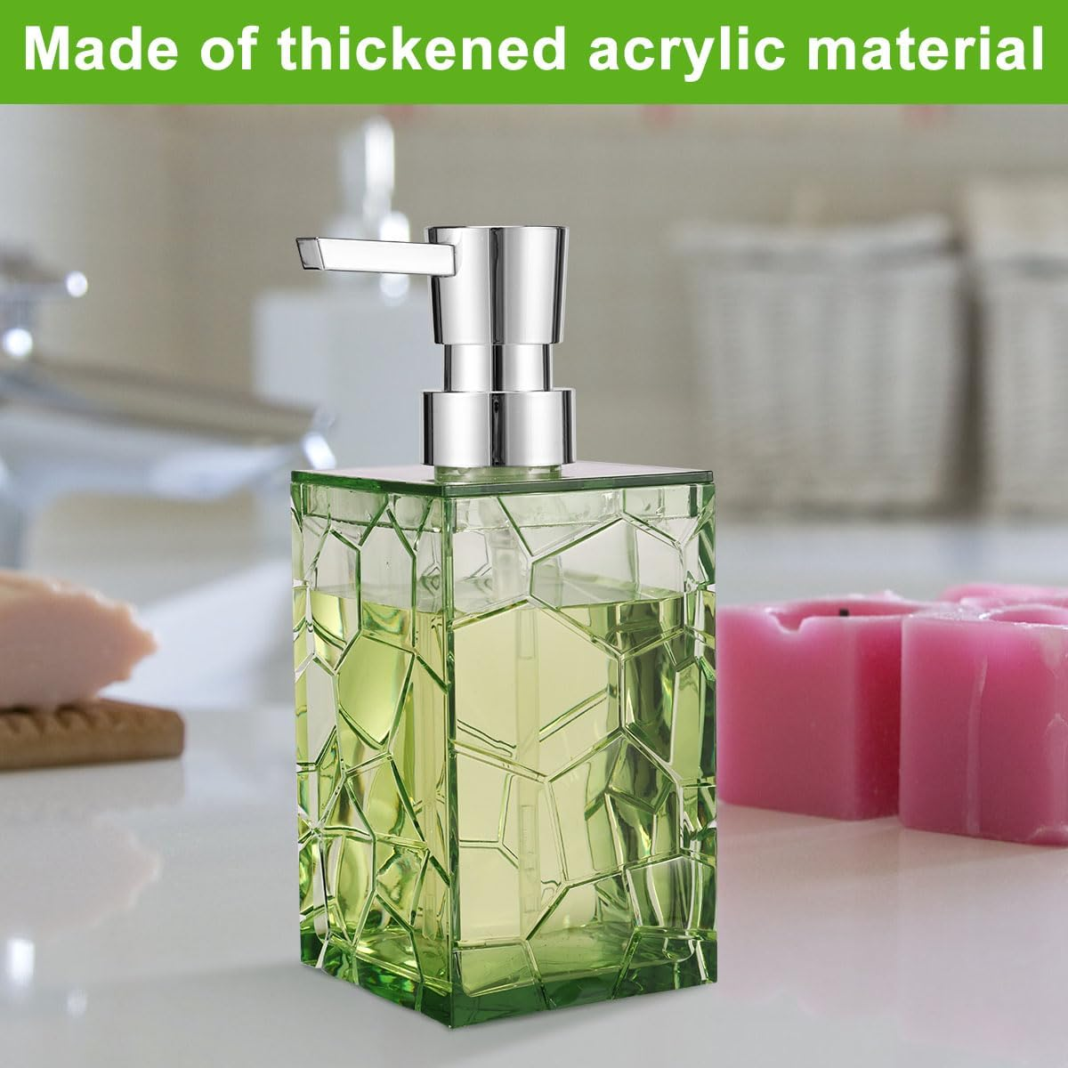 Fulasun Hand Soap Dispenser - 2 Pack, 320Ml/10 Oz Clear Acrylic Liquid Lotion Soap Dispenser with Plastic Pump, Wide Mouth Decorative Soap Dispenser for Kitchen, Bathroom image number 4