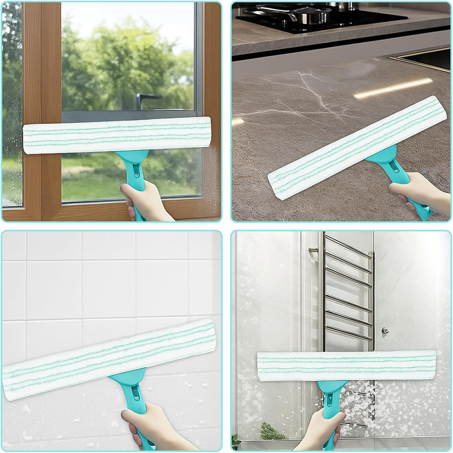 Pack of 3 Window Wiper Replacement Cover Microfibre Replacement Cover Streak-Free Window Cleaning Replacement Mop Cloth Cover Wide for Window Wiper Window & Frame Cleaner L 33 Cm X 6.5 Cm image number 5