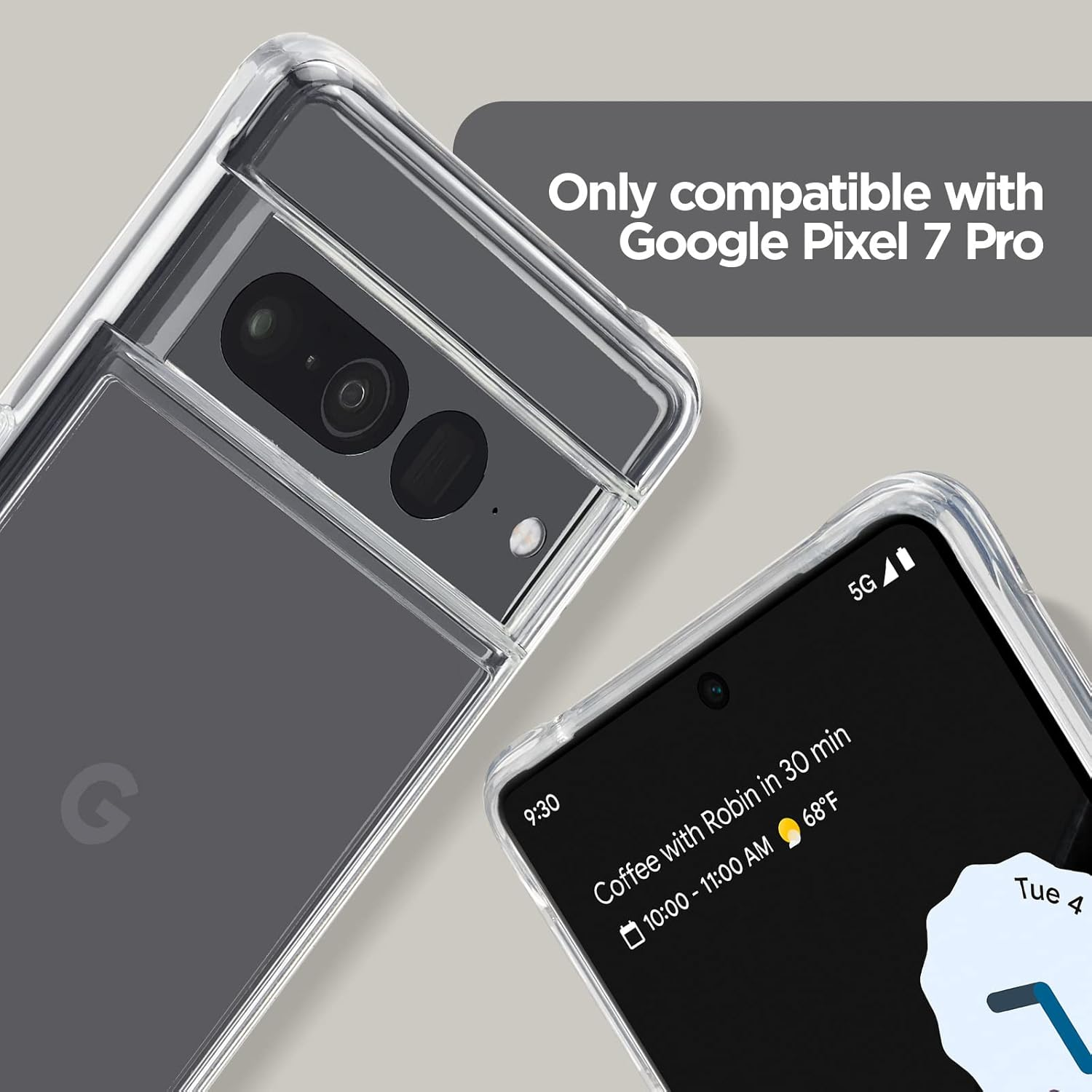 Case-Mate Tough Clear Case Protective Case for Google Pixel 7 Pro Case Transparent (Transparent Pixel 7 Pro Case | 3 M Drop Protection | Made for Google Pixel Certified) - Transparent image number 4