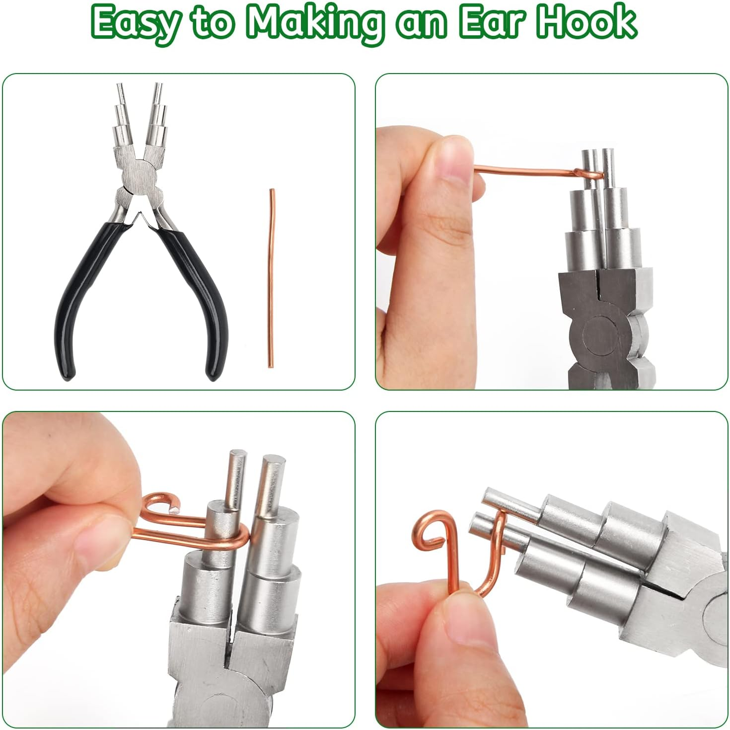 Coolrunner 6 in 1 Bail Making Pliers - 6 Step Wire Looping Tool with Anti-Slip Handle for Jewelry Making, Wire Bending, 3-10Mm Bails, Loops, Hooks, Jump Rings - Blue image number 5