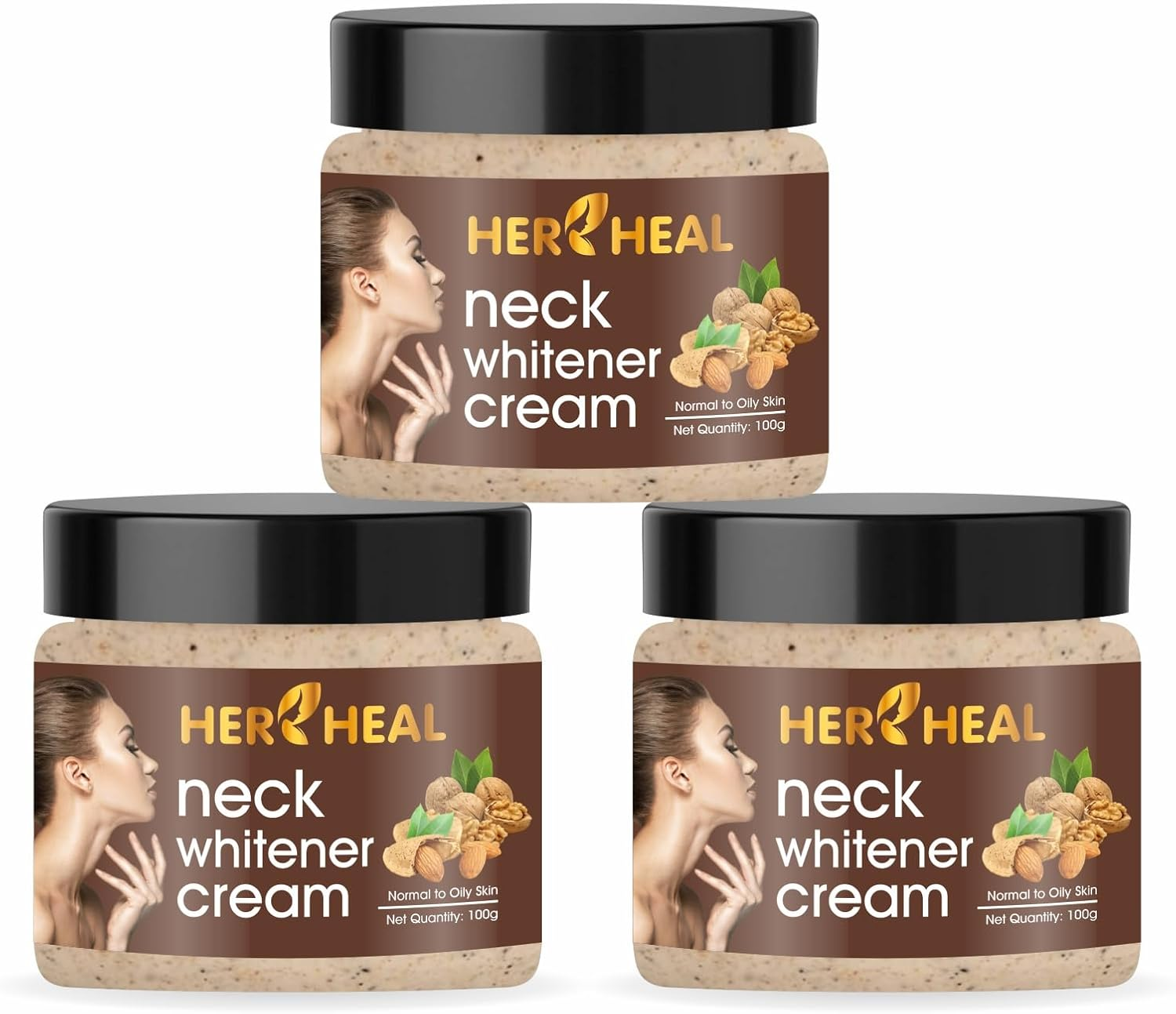HER HEAL Neck Cream for Acanthosis Nigricans | for Dark Body Parts like Neck, Ankles, Knuckles, Armpits, Thighs, Elbows| Exfoliant 100Gm PACK Of-3(300Gm)