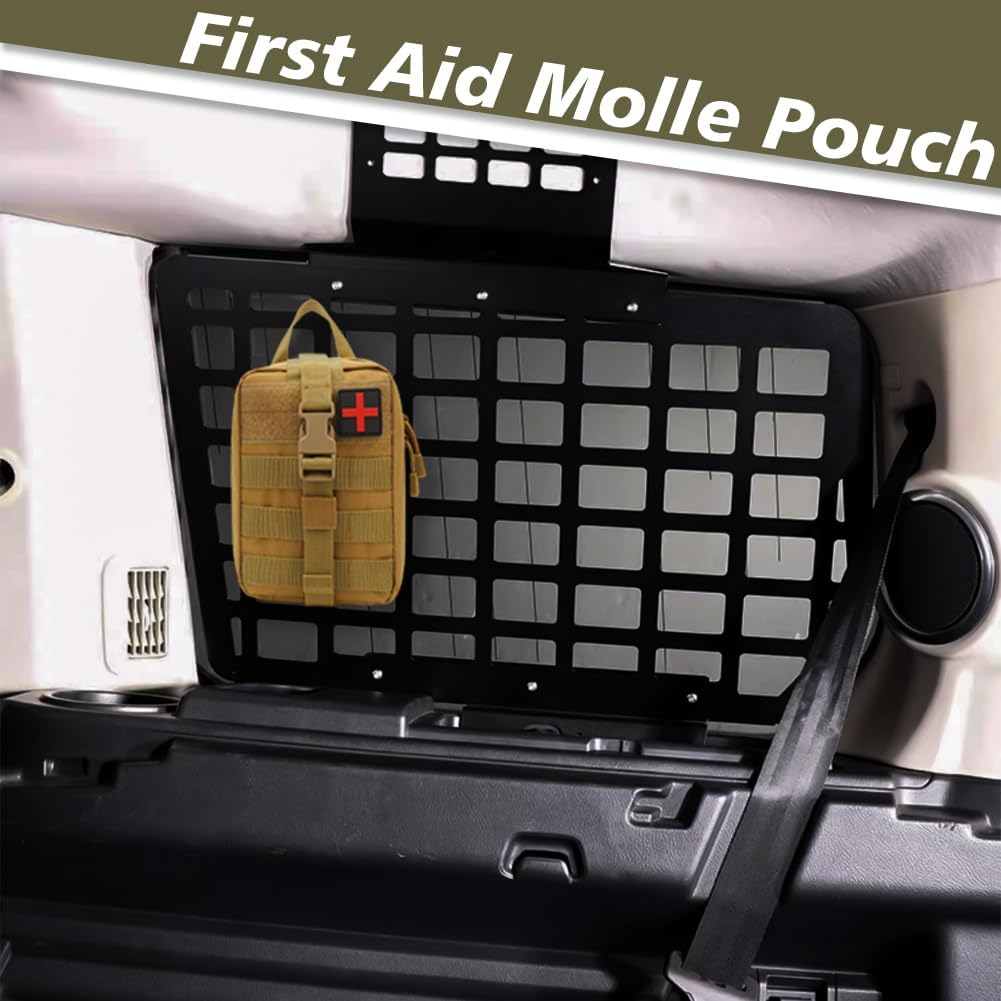 MOLLE Medical Pouch EMT First Aid Pouch Rip-Away IFAK Tactical Utility Pouch for Camping Hiking Backpacking Travel Medical Supplies Bag Only (Black) - Red image number 6