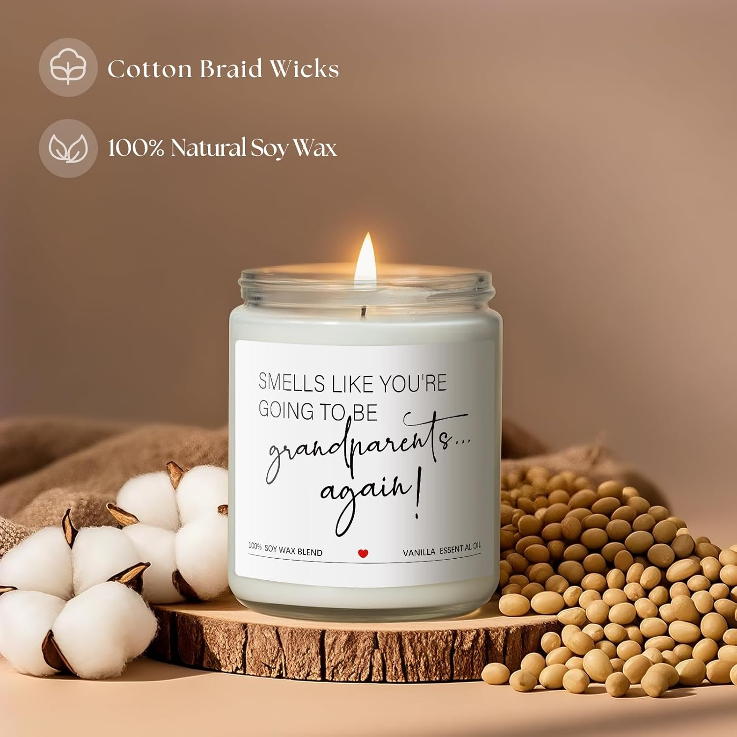 Pregnancy Announcement Gifts for Grandparents, Baby Announcements Ideas - Vanilla Scented Candles, Pregnancy Reveal, You'Re Going to Be Grandparents Again Baby Announcement