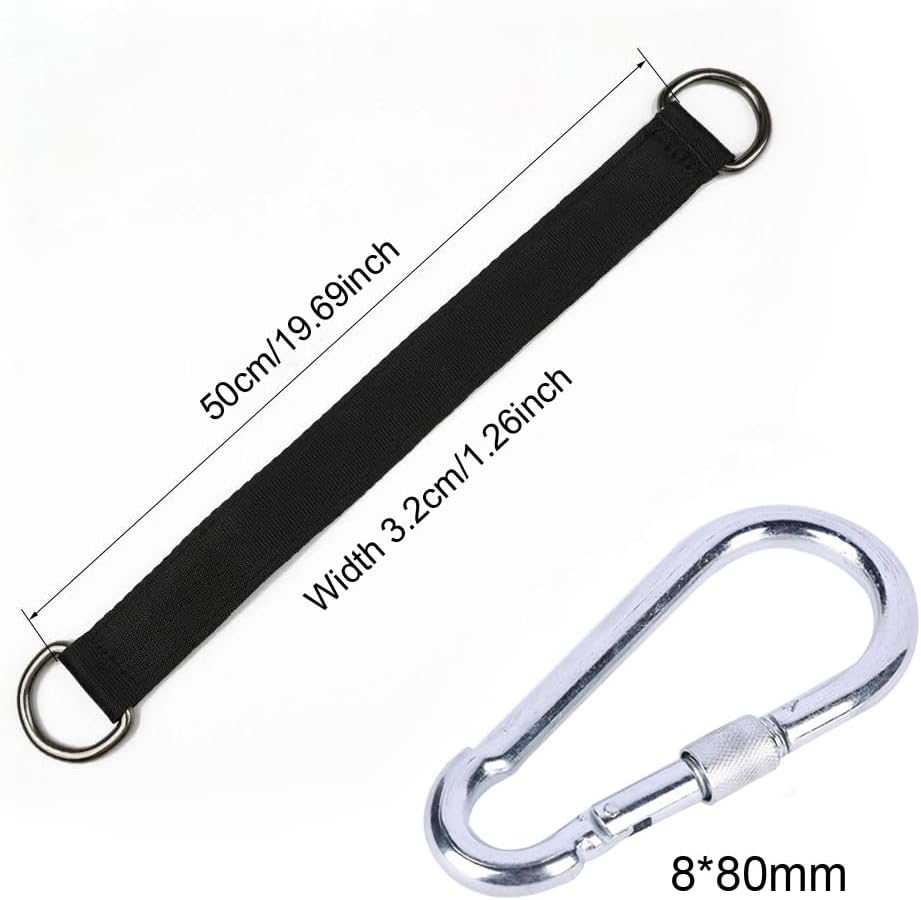2 Pack Tree Swing Straps Hanging Kit 50Cm 400Lbs Heavy Duty Belt with Safer Lock Snap Hook Clip Carabiner Connector for Hammock Punching Bag Swings Chair Seat Gym Bar Handle Cable Outdoor image number 4