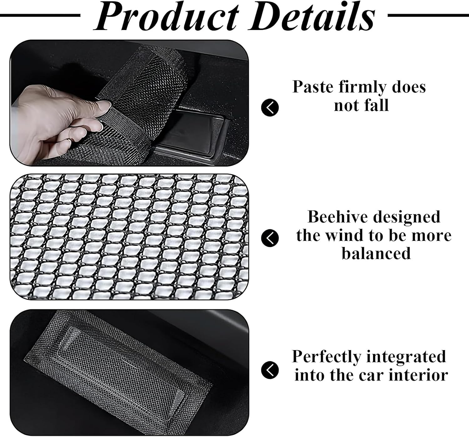 4-Pack Tesla Model 3/Y Seat Vent Protection Covers | Custom Fit Under-Seat Air Outlet Guards for Tesla Models 2017-2024 | Interior Accessories Set image number 6