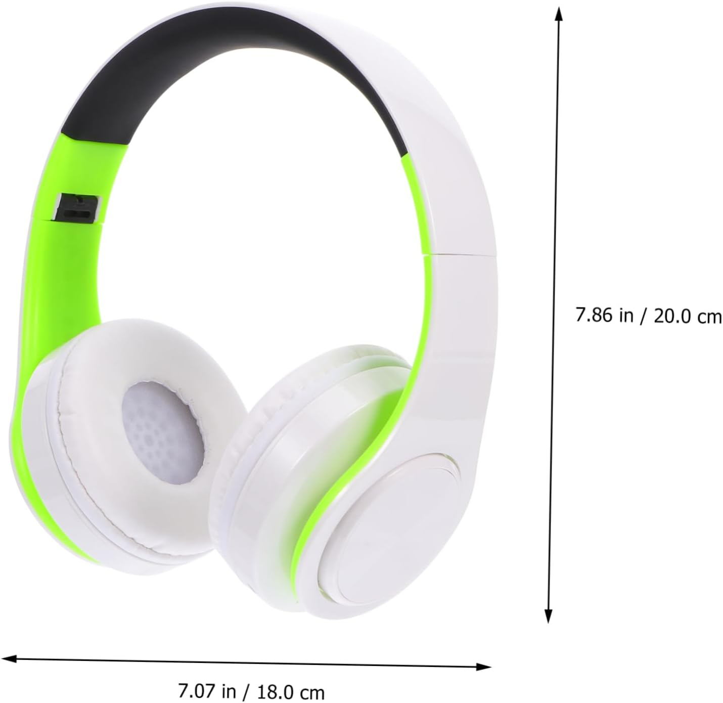 WATIIFUFU Wireless Headset Foldable over Ear Headphone Adjustable Wireless Stereo Headphones with Memory Card Slot for Sports and Travel, Green White image number 1