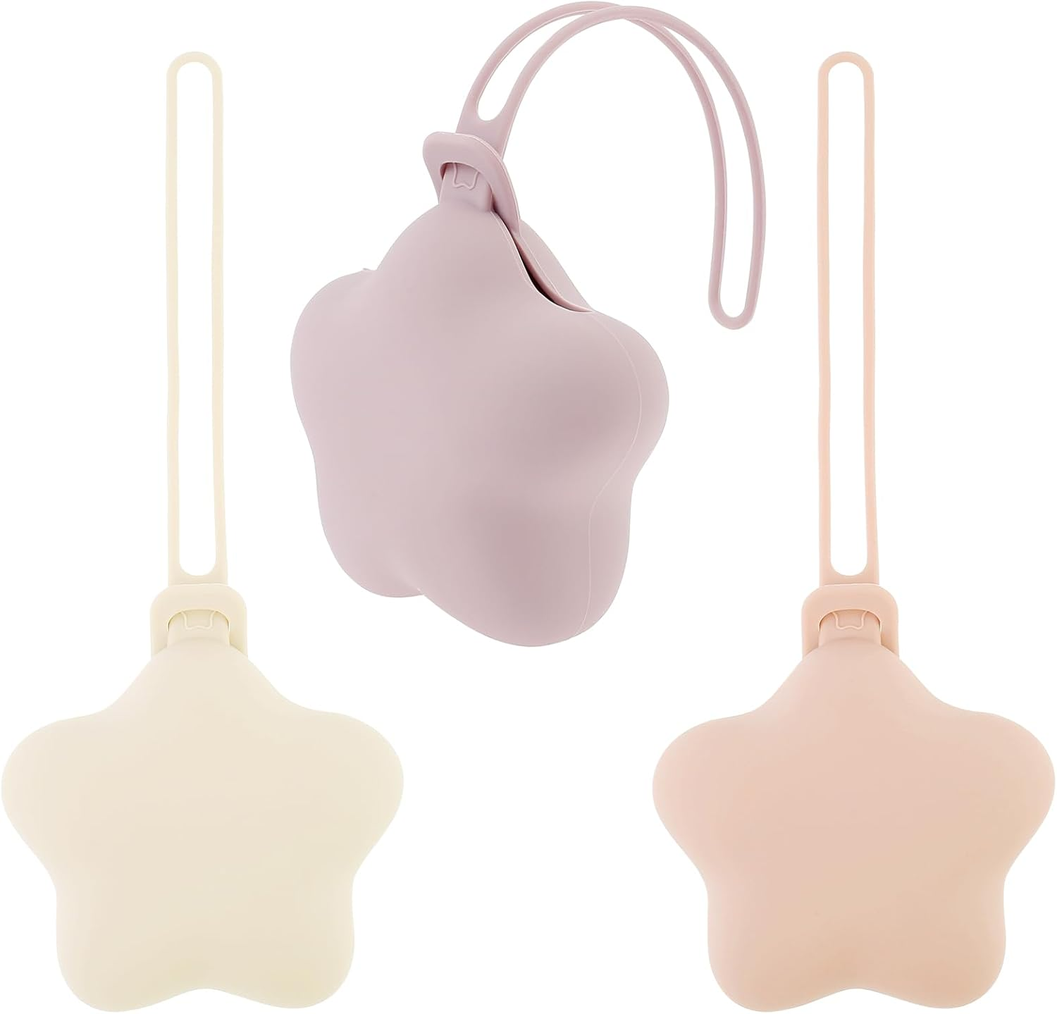 3 Pack Silicone Pacifier Holder Case, Portable Pacifier Storage Case, Newborn Pacifier Pouch, Silicone Pacifier Case Cover Pouch, Protective Pacifier Storage Case for Diaper Bag Stroller (Green)