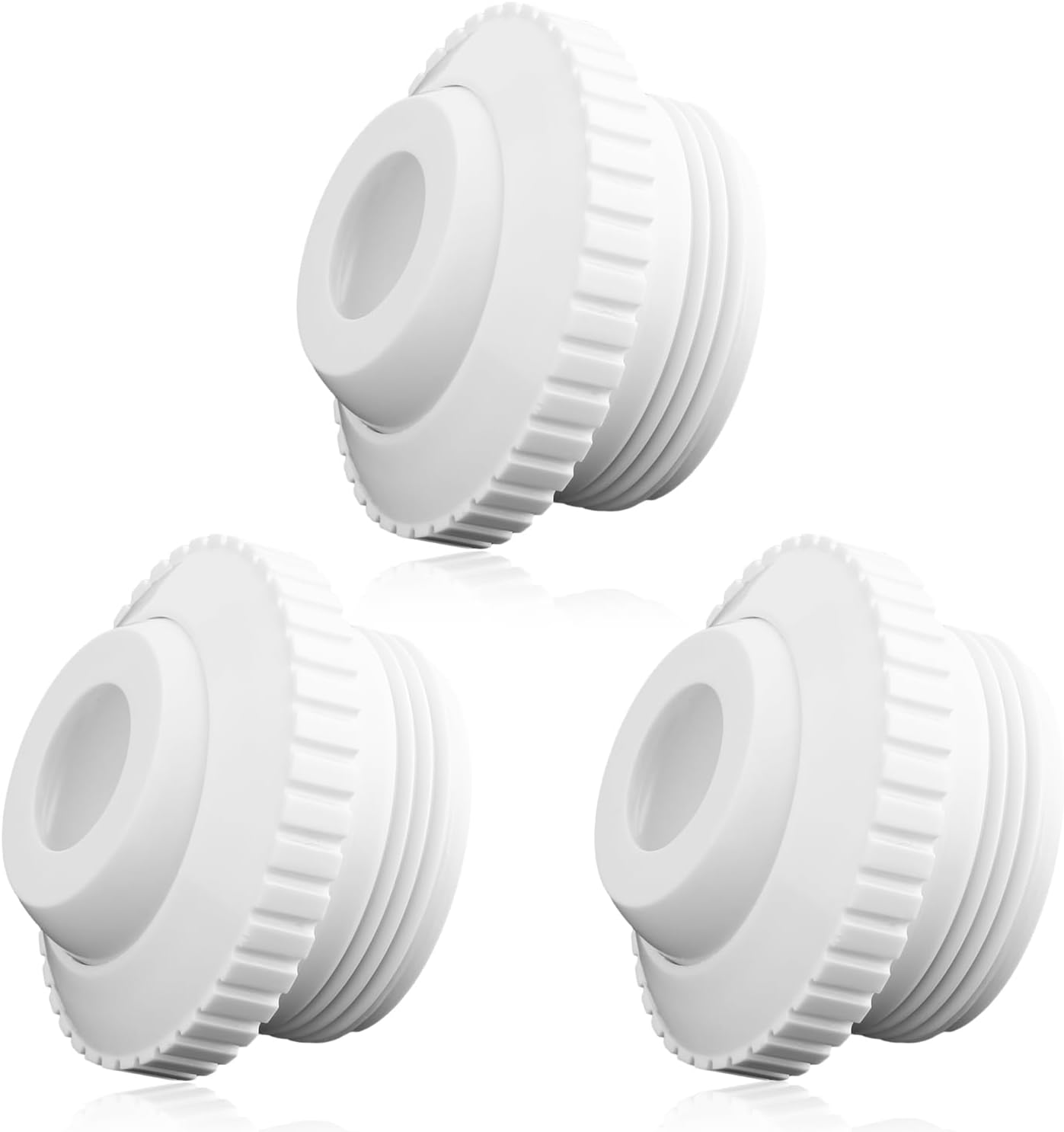 3Pcs Swimming Pool Return Jet, 3/4" Pool & Spa Replacement Parts with Adjustable 1/2" Swivel Eye Directional Flow Inlet Pool Jet Nozzles White Smooth Pool Return Fittings image number 2
