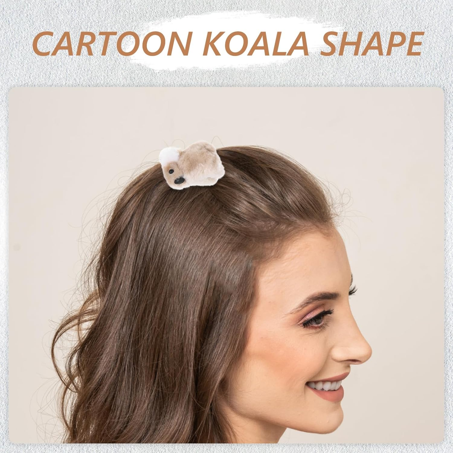 Beavorty Koala Hair Clips in Mini Size - Made of Plush 6 Pieces Claw Clips for Hair Catching Ideal for Koala Party and Lovers of Cuddly Toy Small image number 6