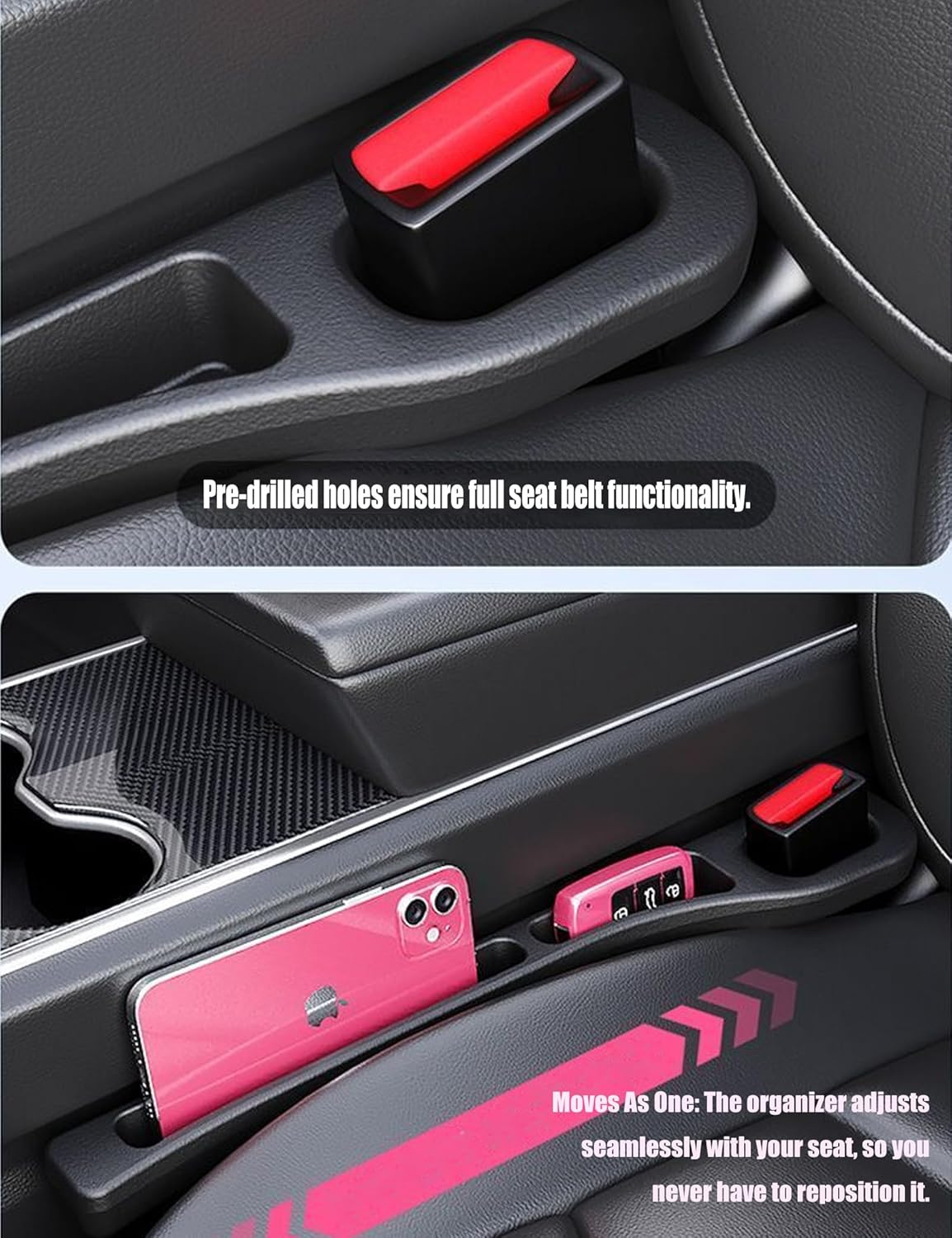 Wayfurr Car Seat Gap Filler 2 Pack &ndash; Universal Seat Gap Plug & Organizer for Cars Suvs, No Drop Crevice Blocker Stop Drop Filler image number 6