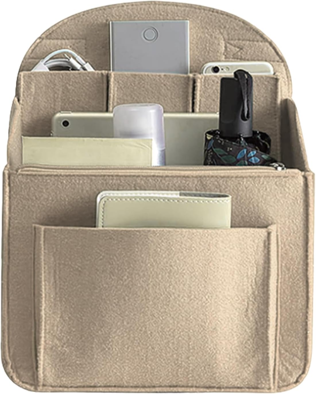 -Organizer, Insert Organizer | Felt Storage Bag Wallet Organizer,Travel Backpack Insert,Multi-Pocket Organizer Liner for Shoulder Bag