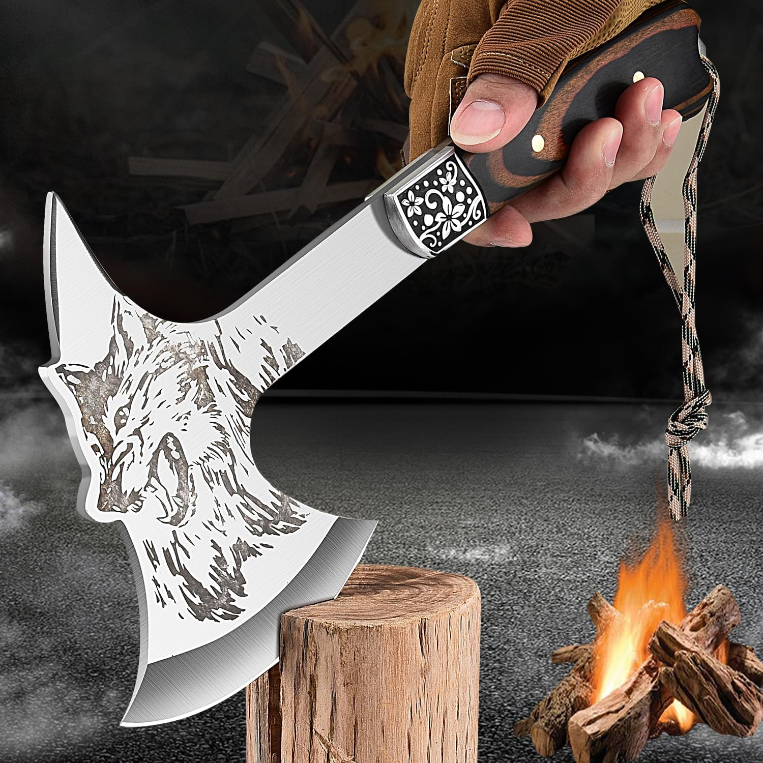 Vbvbip Multi-Functional Outdoor Axe - Garden Hatchet for Camping, Survival, and Tree Cutting - Portable Durable Design for Outdoor Enthusiasts image number 3