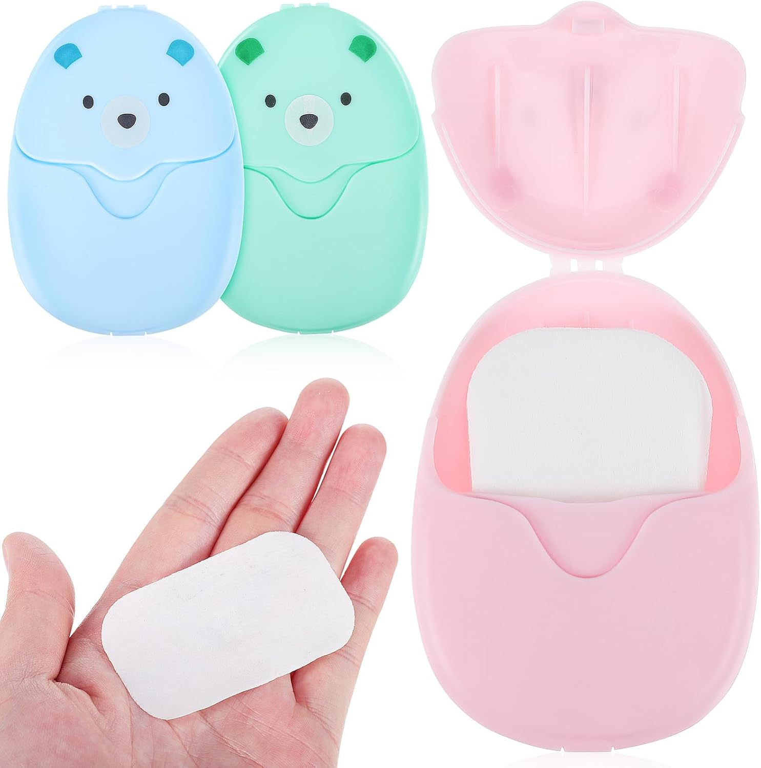 SUPVOX 3 Pcs Travel Soap Sheets Portable Paper Soap Flakes for Hand Washing Pp Material for Hiking and Travel Toiletries image number 2