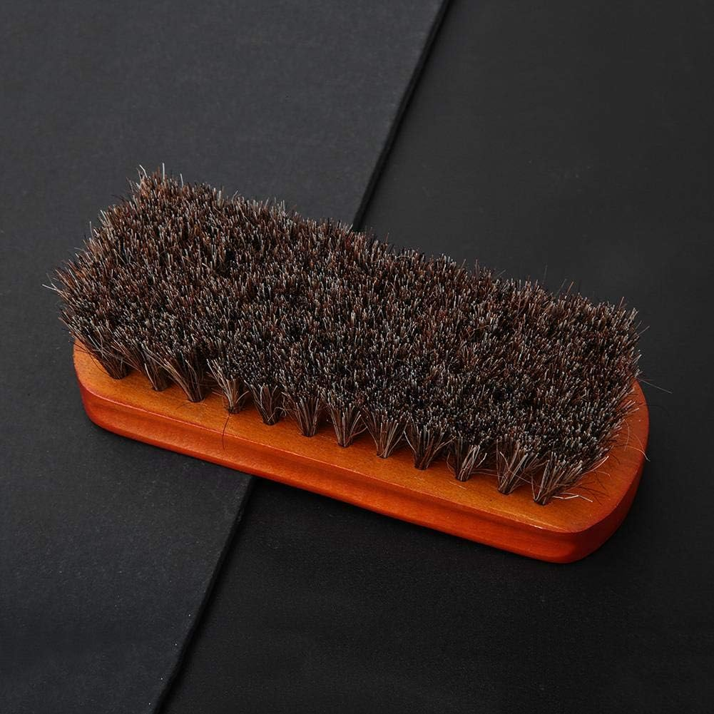 Leather Care Protecting Horsehair Shoe Brushes, Horsehair Shoe Shine Brush, Soft 2Pcs Long Shaft Slotted Boots Leather(Mahogany Medium) image number 3