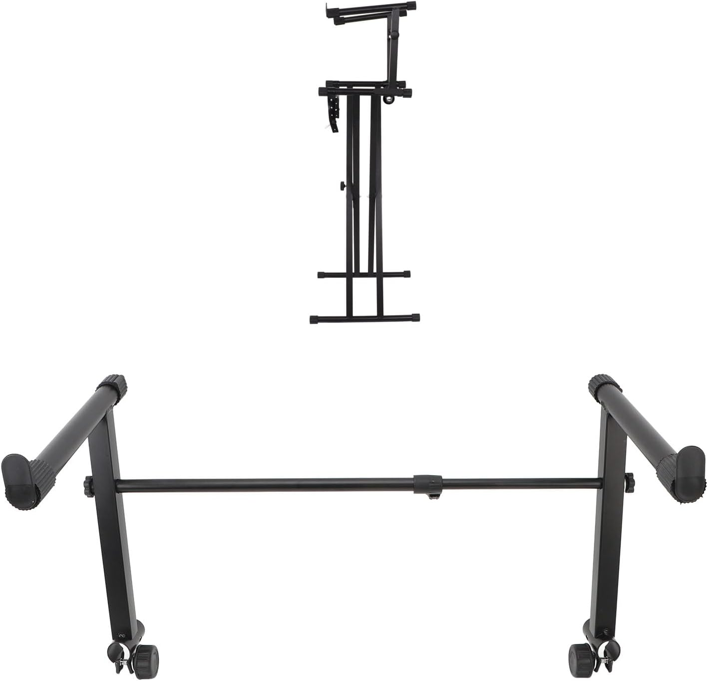Jiawu Keyboard Stand, 2 Tier Keyboard Stand Extension Adapter, Electronic Piano Accessories, Universal for X Style Keyboard Stand, Adjustable Width 16.5 to 29.5 INCH image number 2