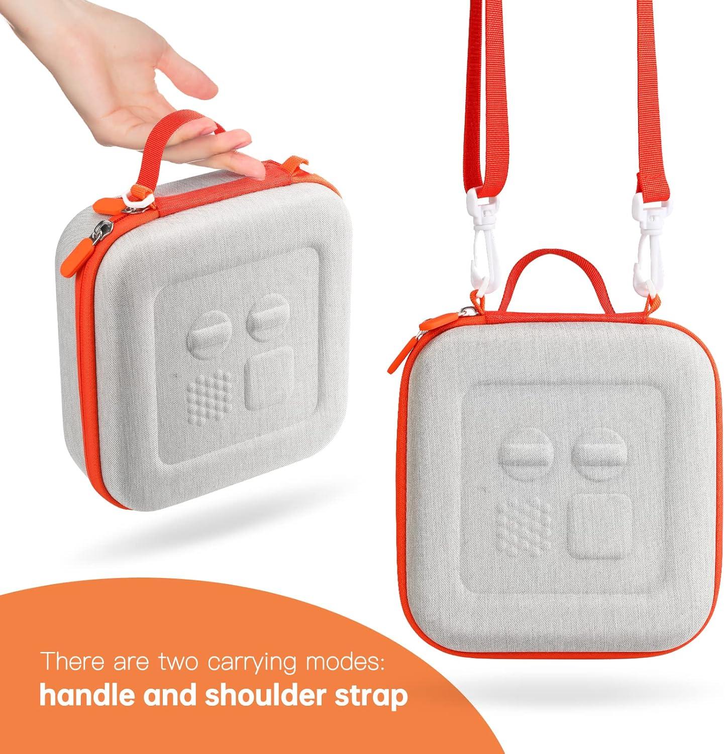 Hard Travel Case for Yoto Mini Portable Bluetooth Audio Player, EVA Storage Bag with Carrying Strap for Story Player, Audio Card, Charging Cable (Large, Grey) image number 5