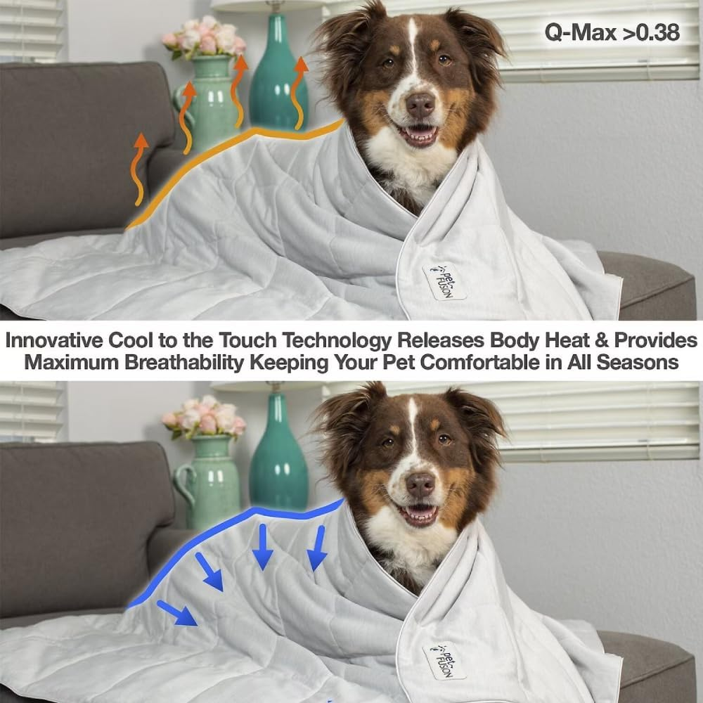 Petfusion Premium Dog Cooling Blanket. Ultra-Cool Lightweight Pet Blanket Absorbs & Releases Heat. Q-Max Rating >.38. Cool to the Touch Technology Great for All Seasons. image number 5